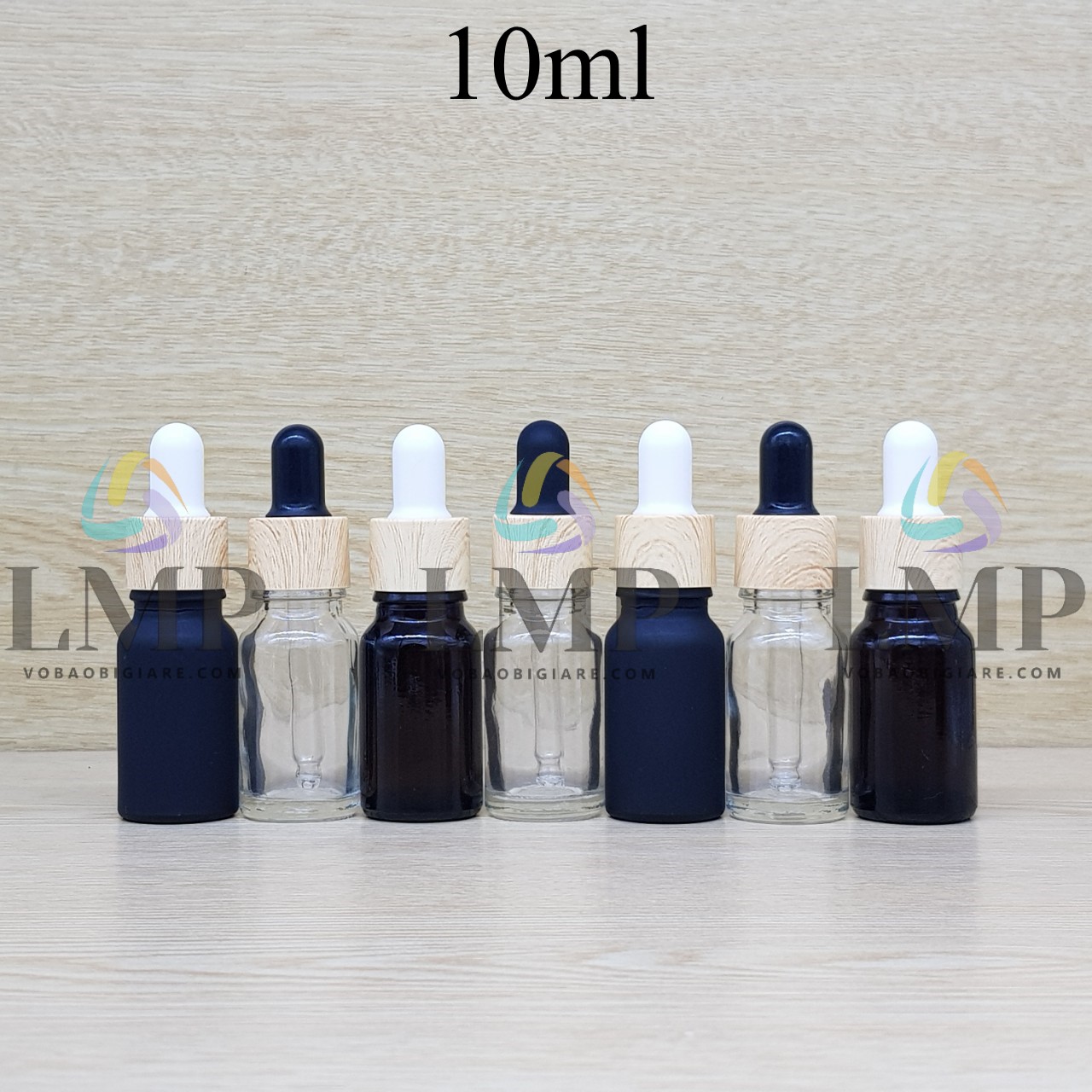 Chai tinh dầu nắp bóp khoen vân gỗ 10ml
