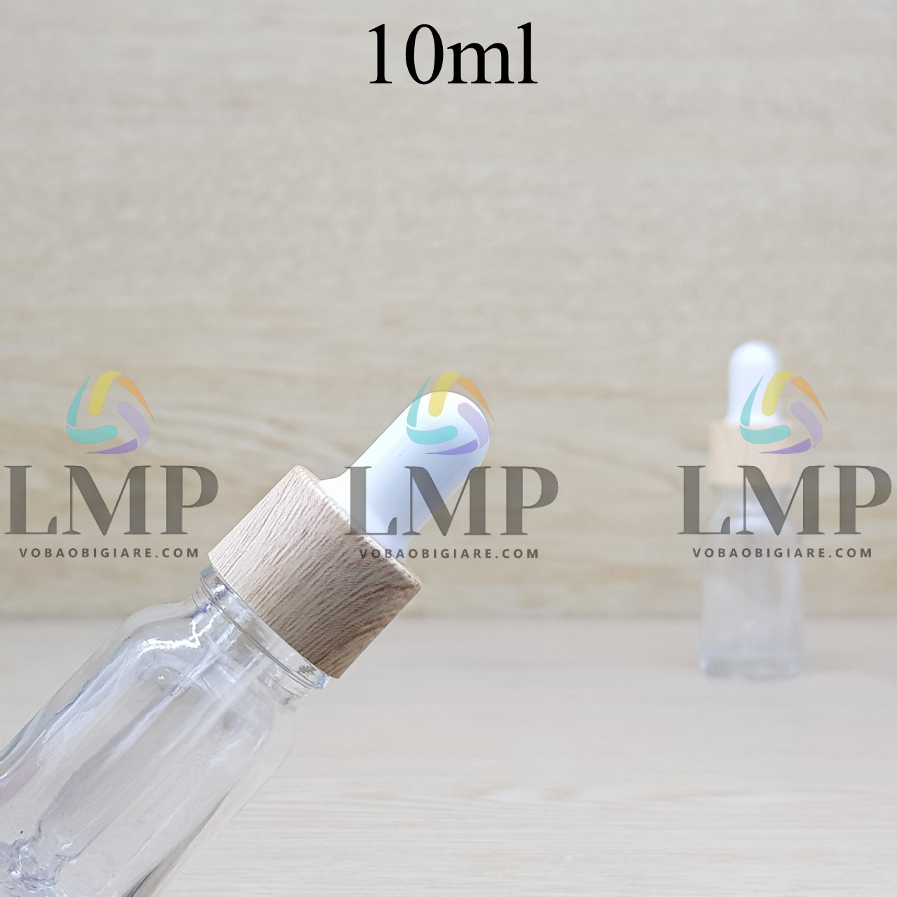 Chai tinh dầu nắp bóp khoen vân gỗ 10ml