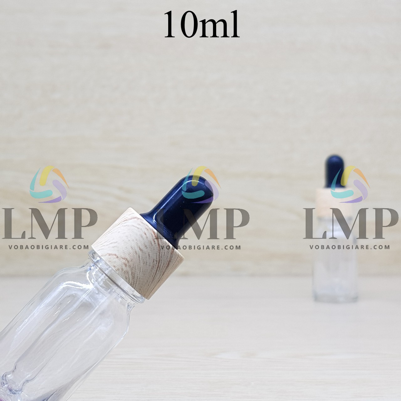 Chai tinh dầu nắp bóp khoen vân gỗ 10ml