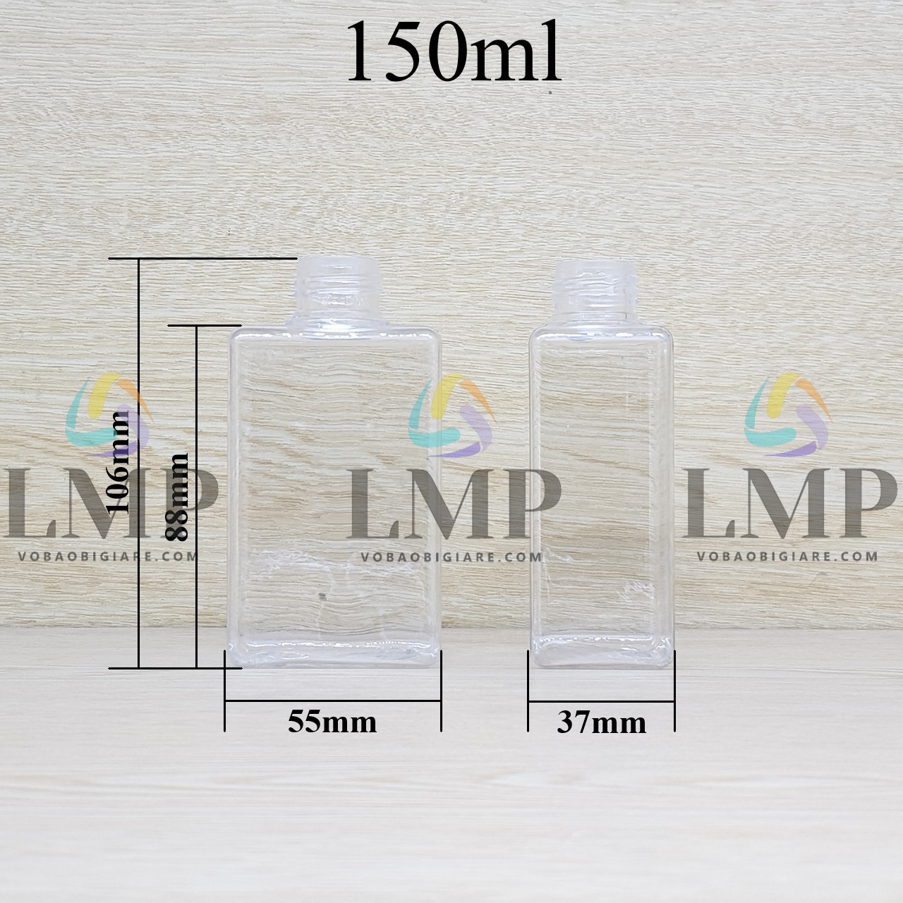 Chai lotion vuông cổ Ø24, Ø33