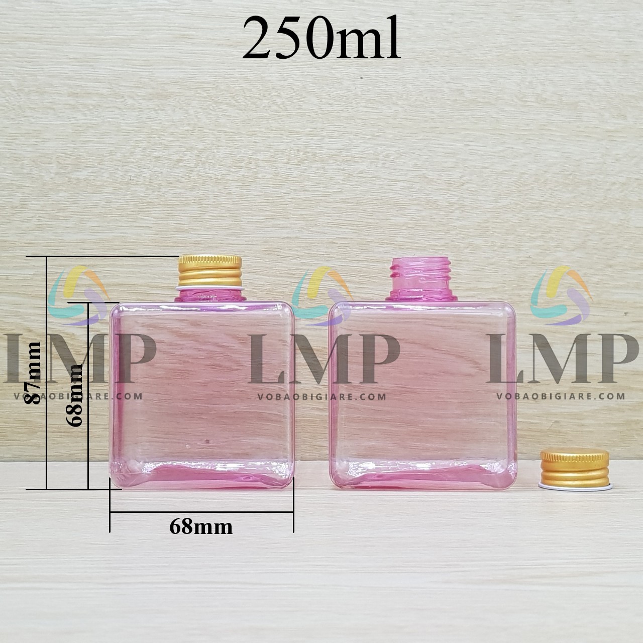 Chai lotion vuông nắp nhôm cuốn biên