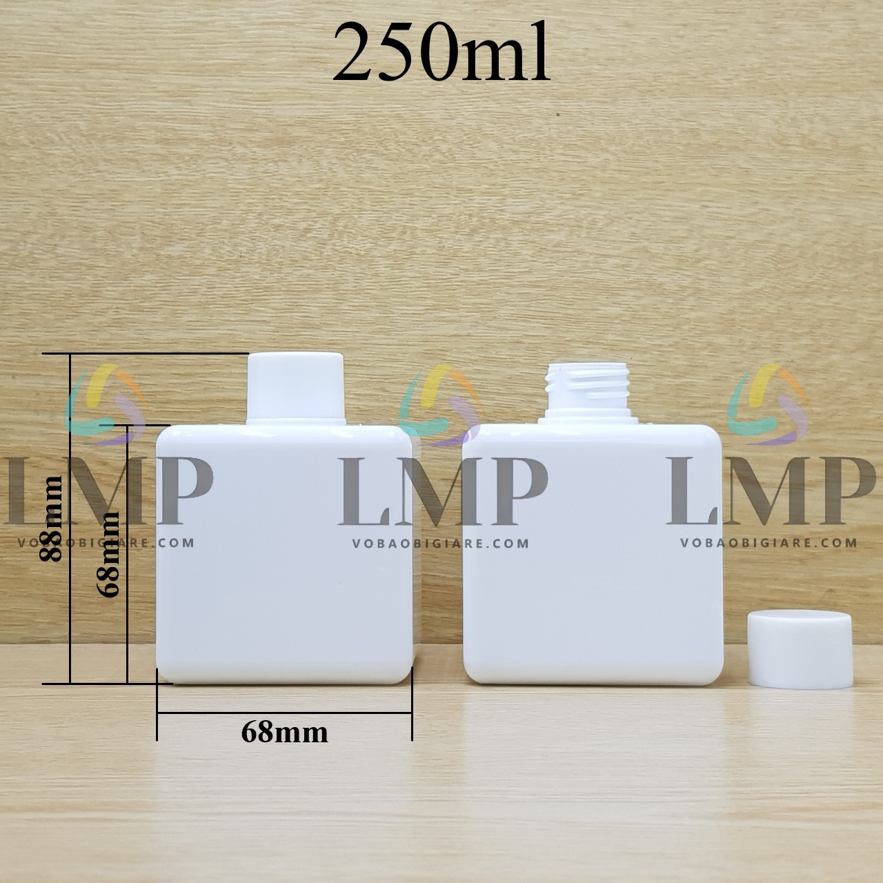 Chai lotion vuông nắp vặn trơn