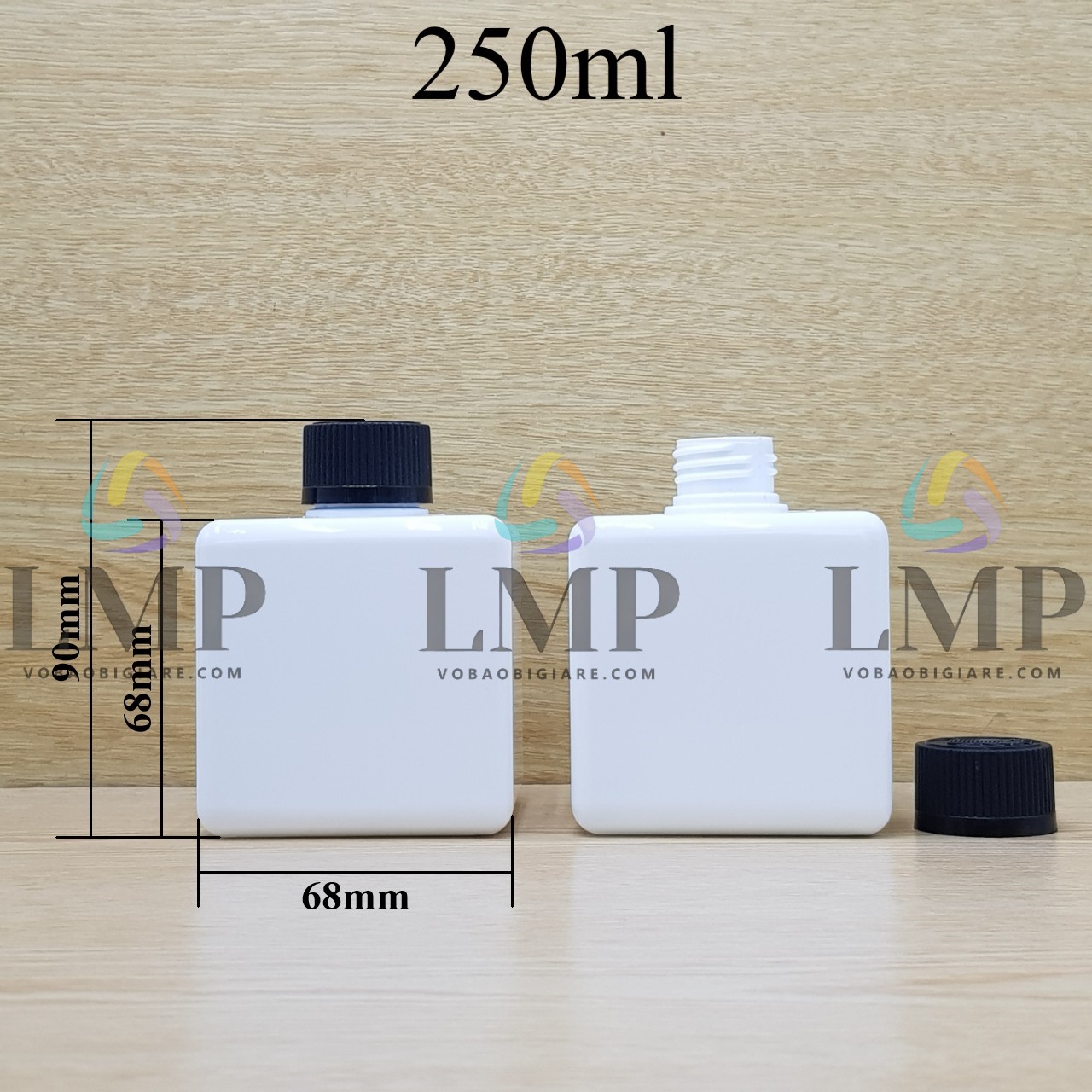Chai lotion vuông nắp child resistant