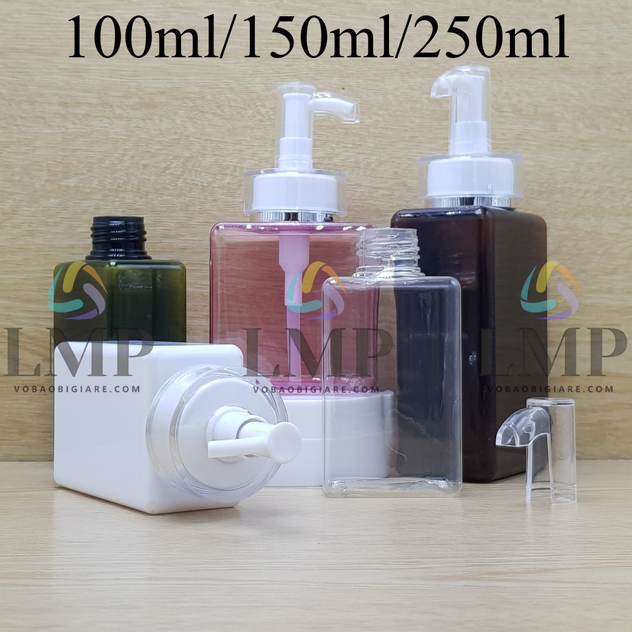 Chai lotion vuông đầu vòi voi