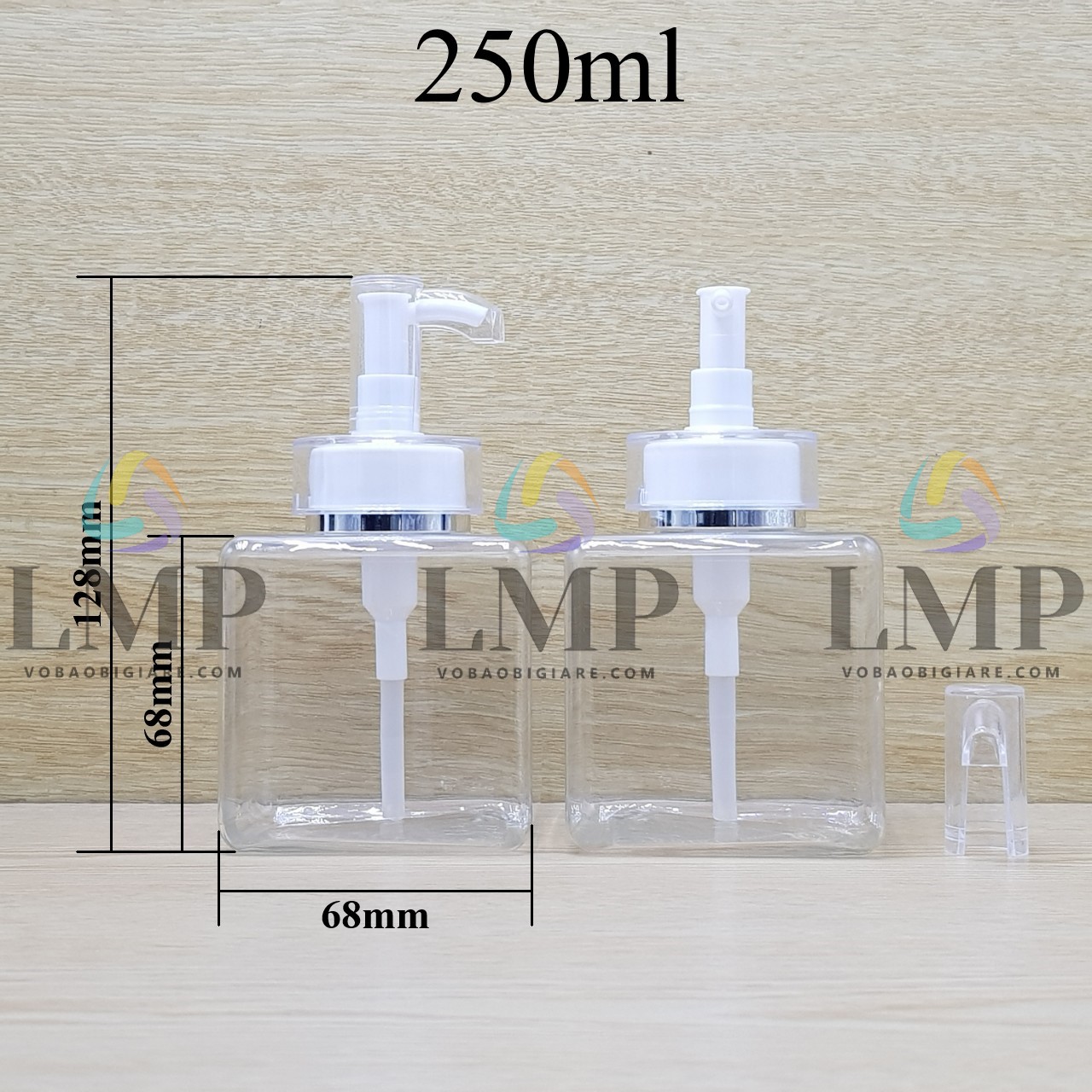Chai lotion vuông đầu vòi voi