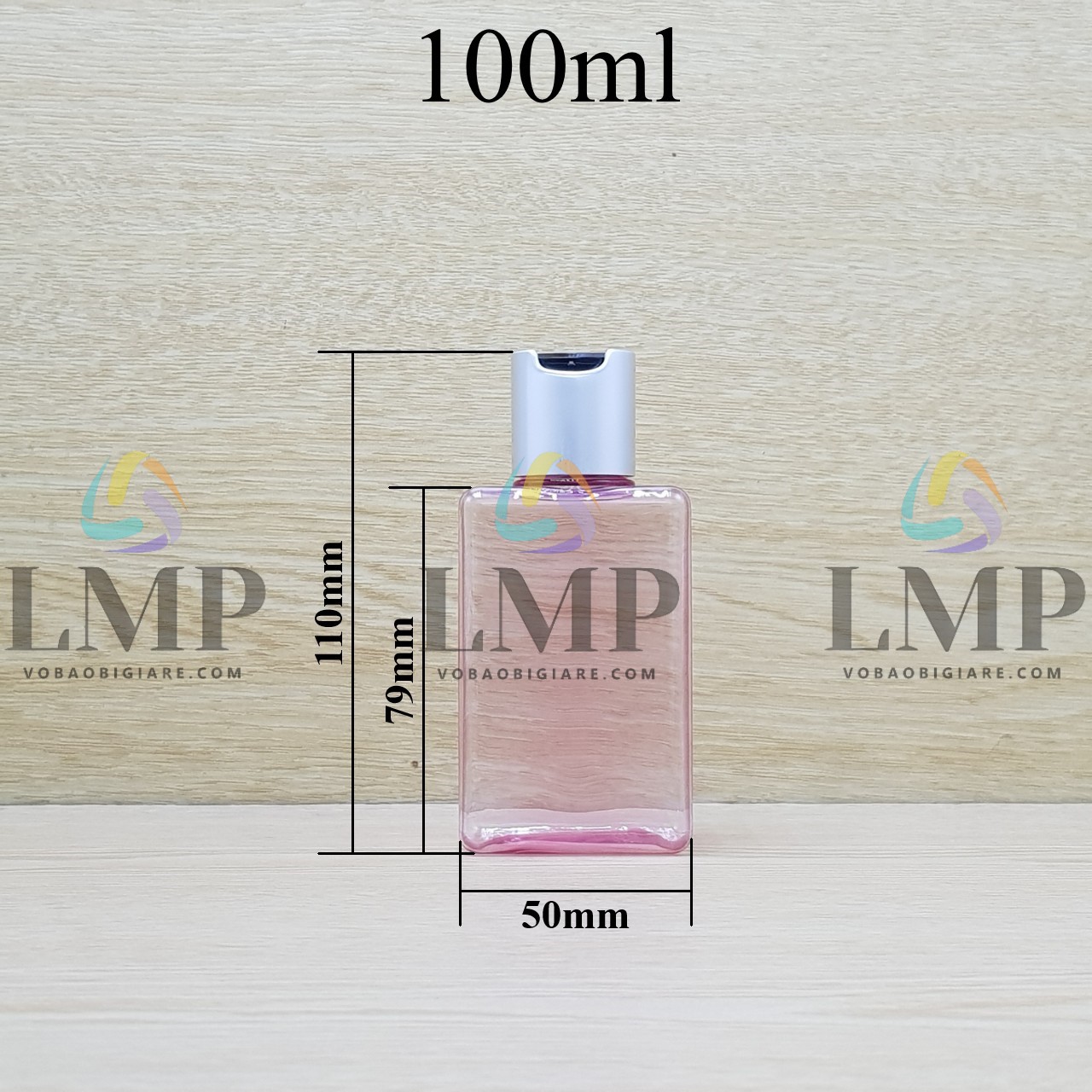 Chai lotion vuông nắp nhấn xi