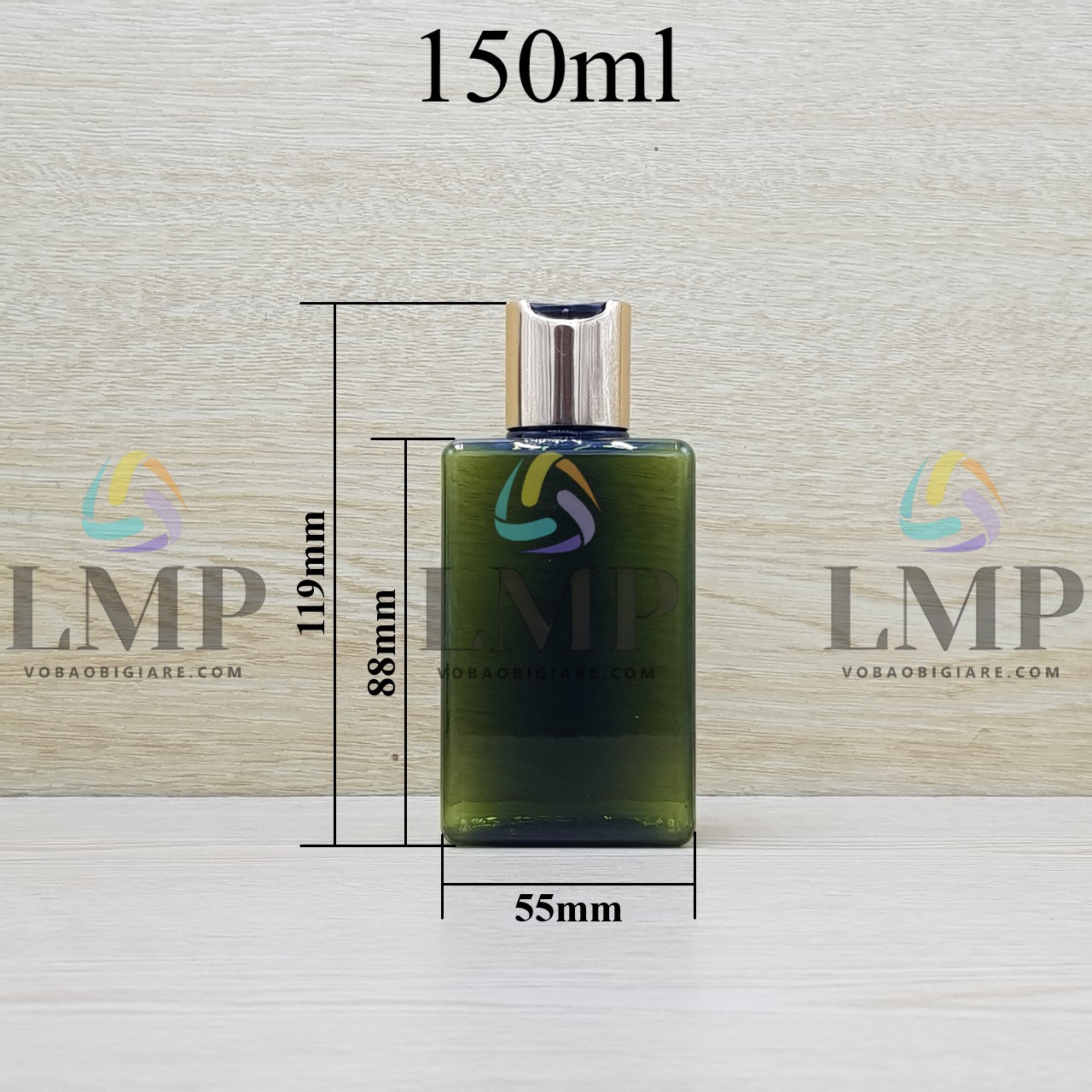 Chai lotion vuông nắp nhấn xi
