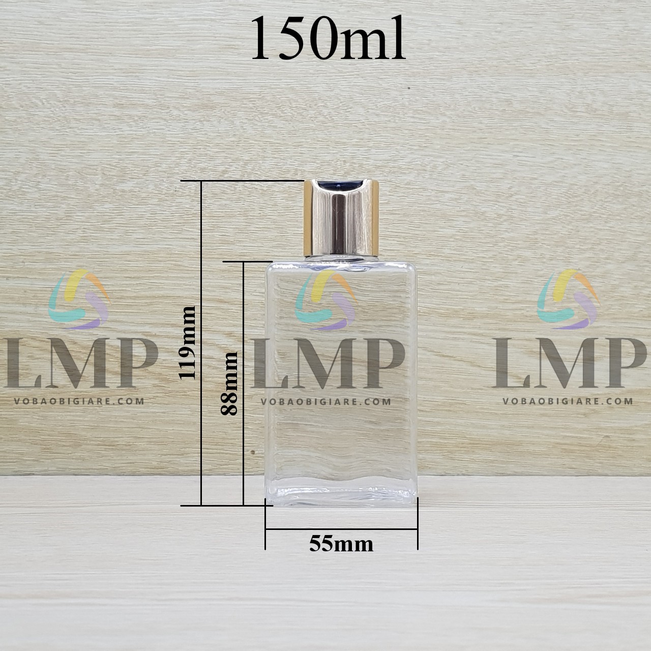 Chai lotion vuông nắp nhấn xi