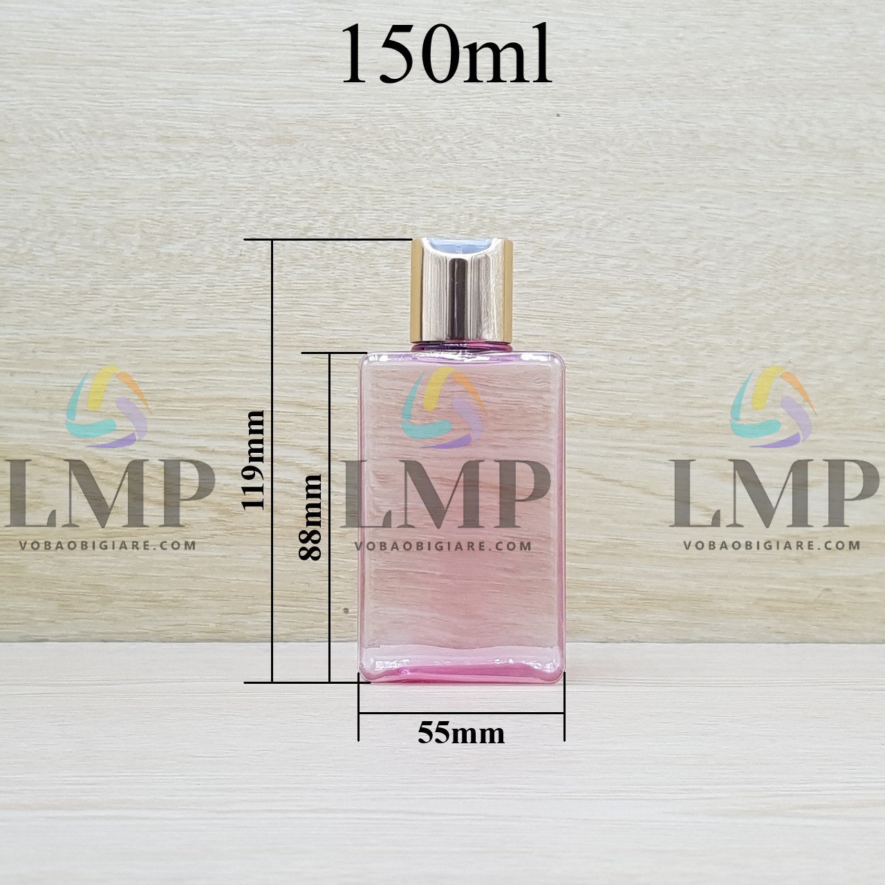 Chai lotion vuông nắp nhấn xi