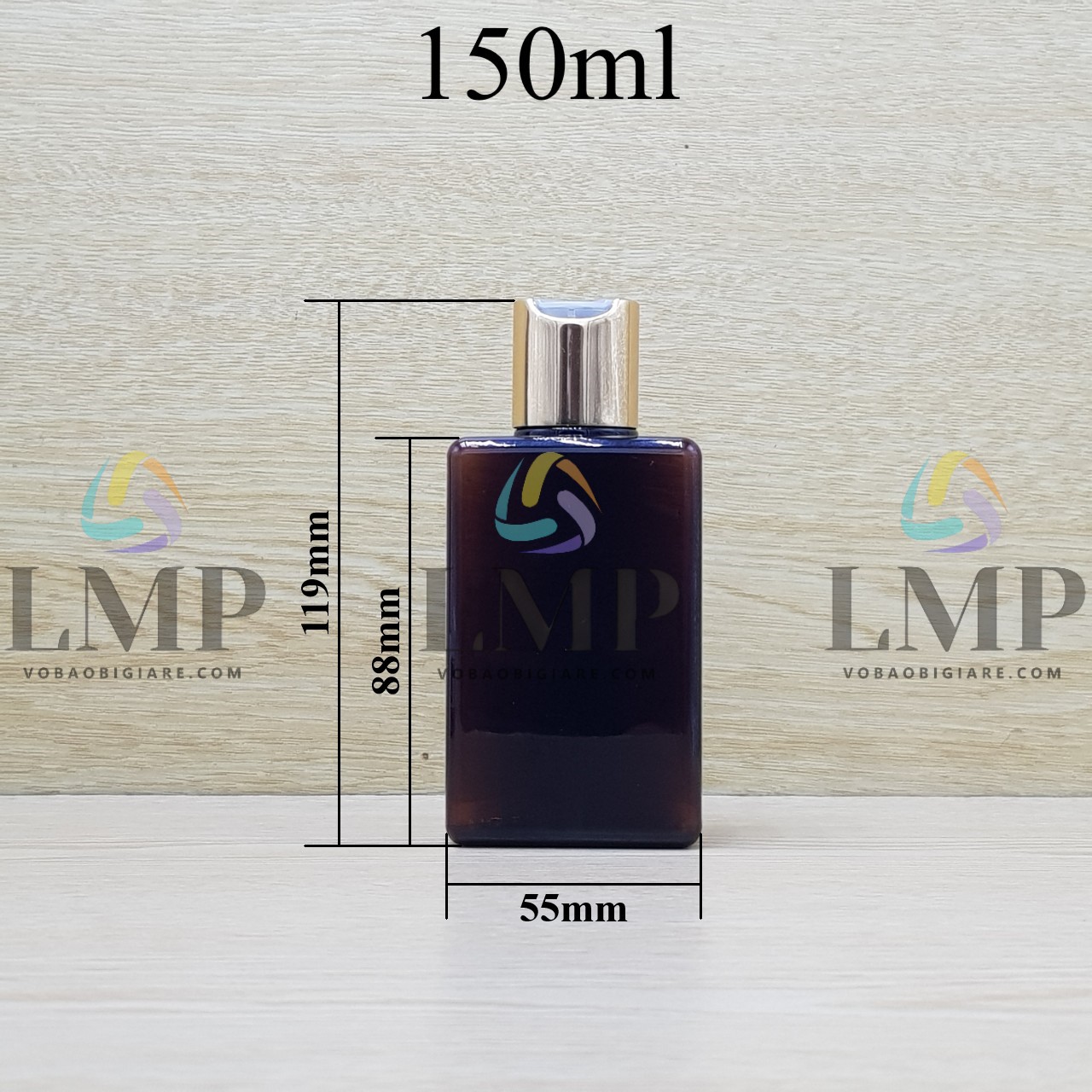 Chai lotion vuông nắp nhấn xi