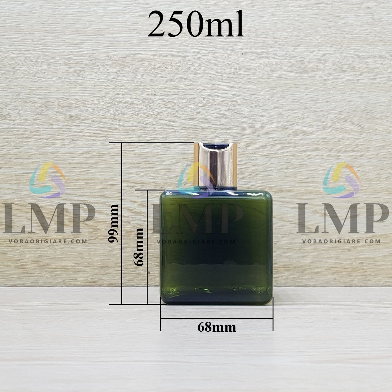 Chai lotion vuông nắp nhấn xi