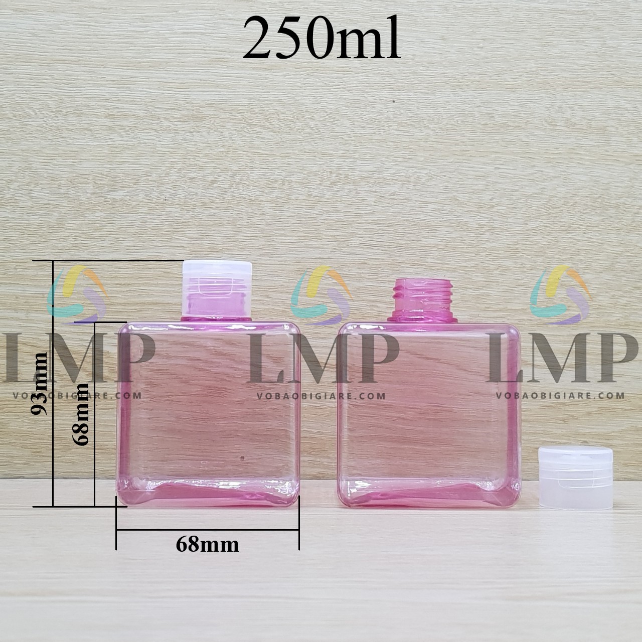 Chai lotion vuông nắp bật trơn