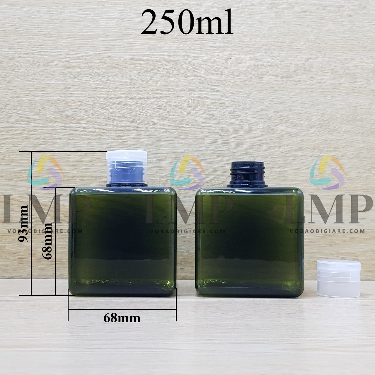 Chai lotion vuông nắp bật trơn