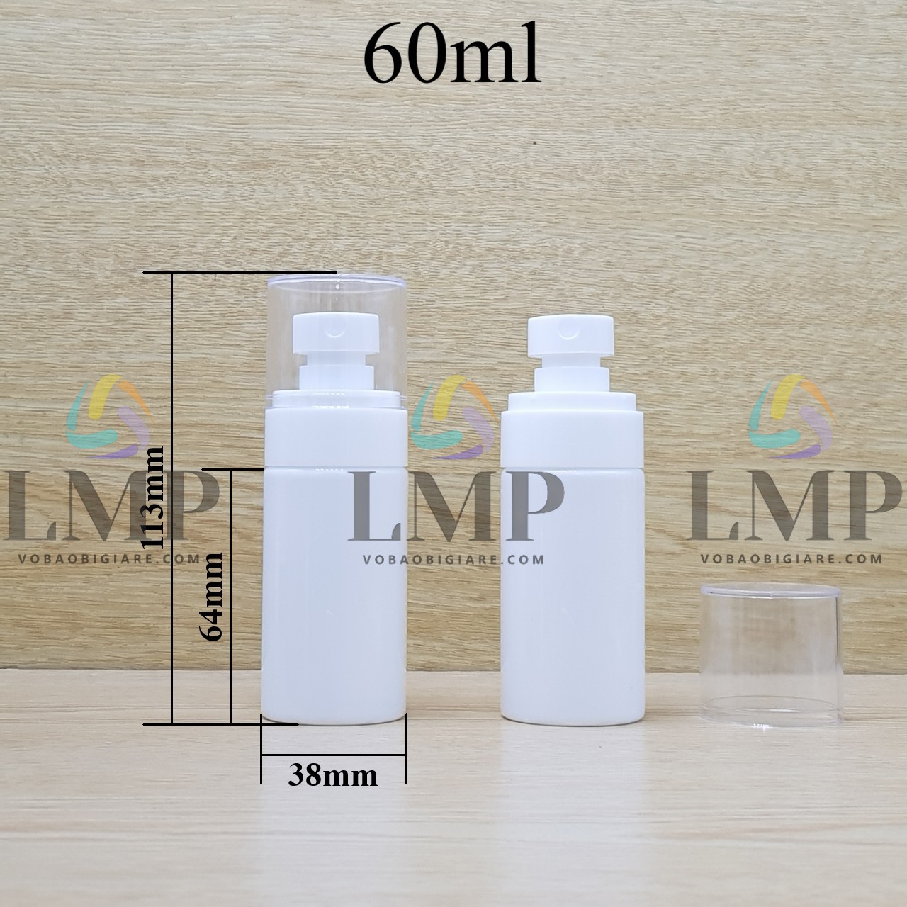Chai PETG vai ngang đầu phun sương trơn