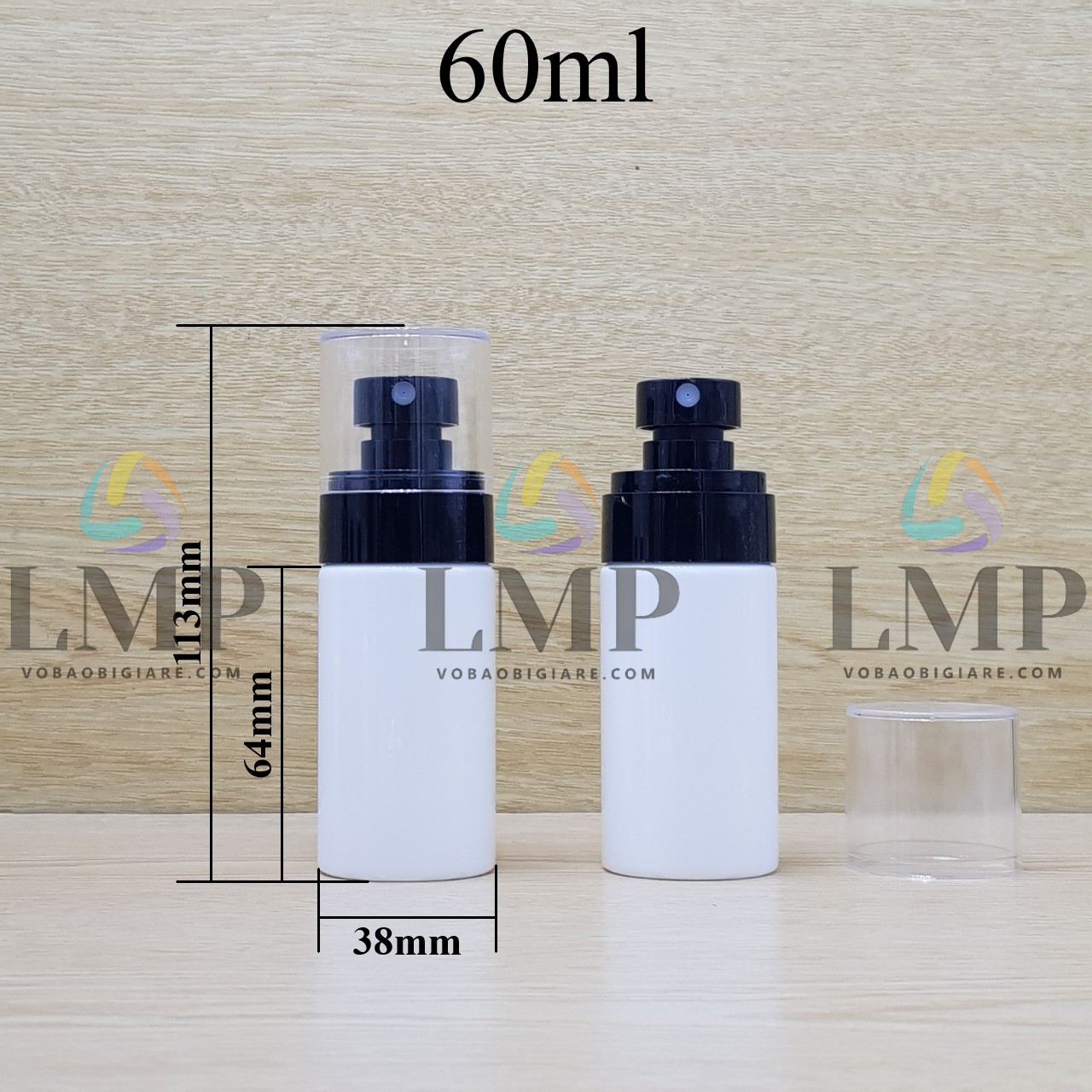 Chai PETG vai ngang đầu phun sương trơn