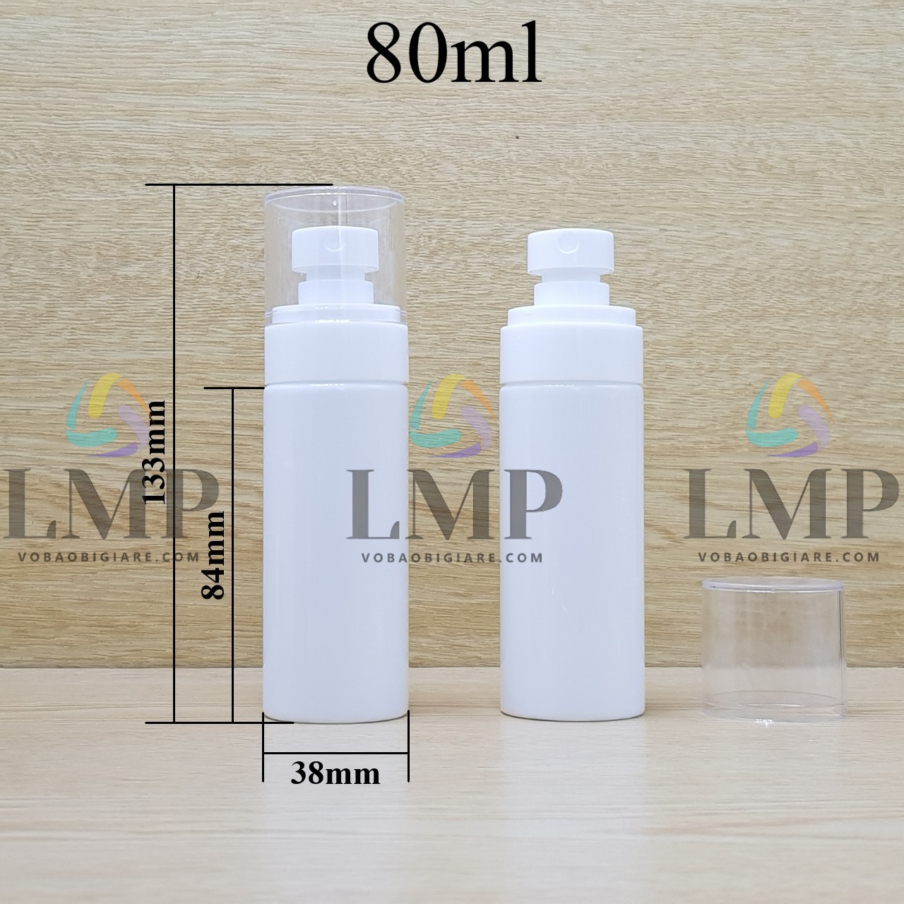 Chai PETG vai ngang đầu phun sương trơn