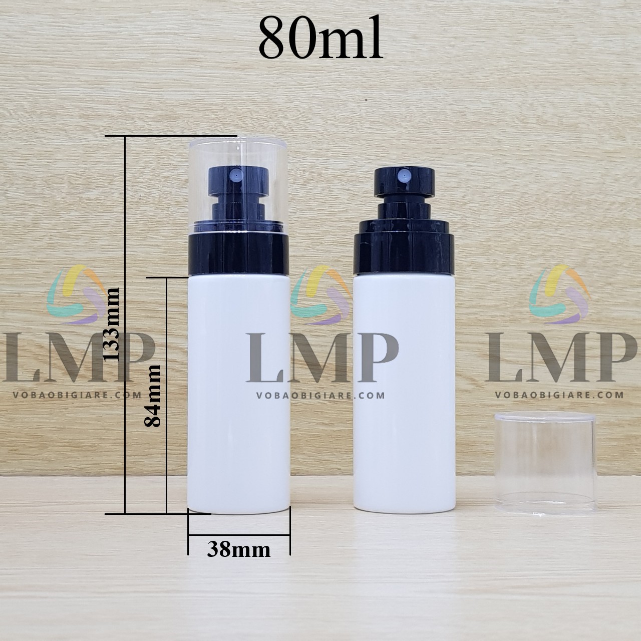 Chai PETG vai ngang đầu phun sương trơn