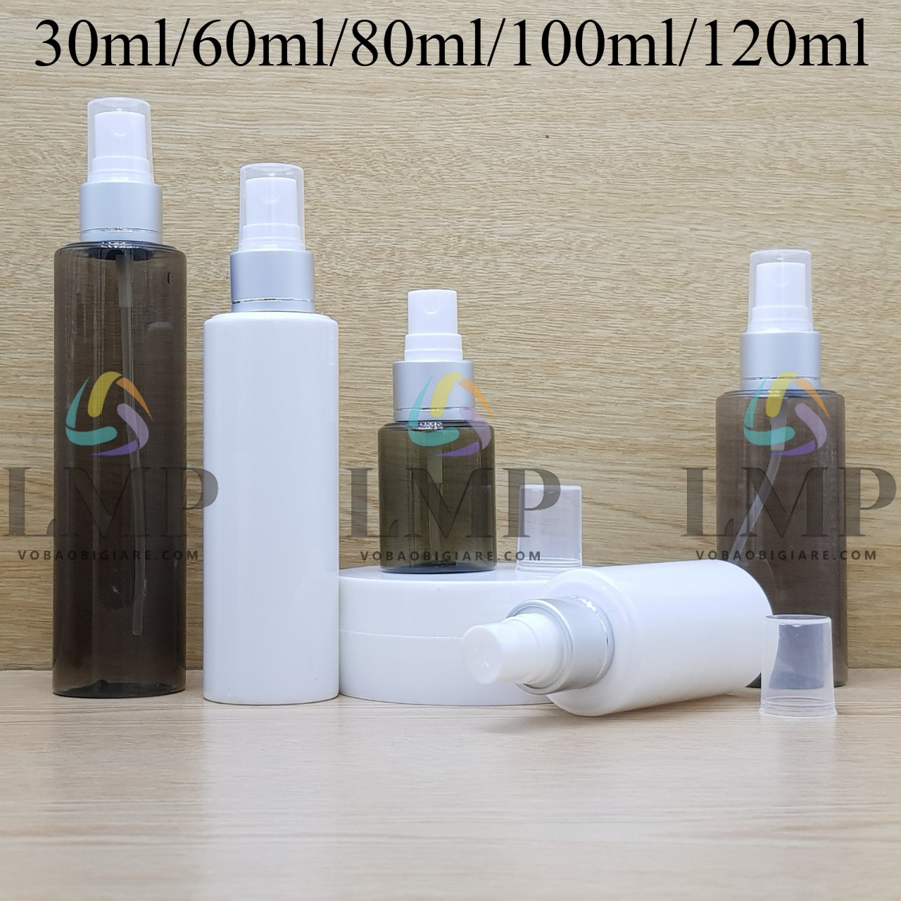 Chai PETG vai ngang đầu phun sương xi 1 viền