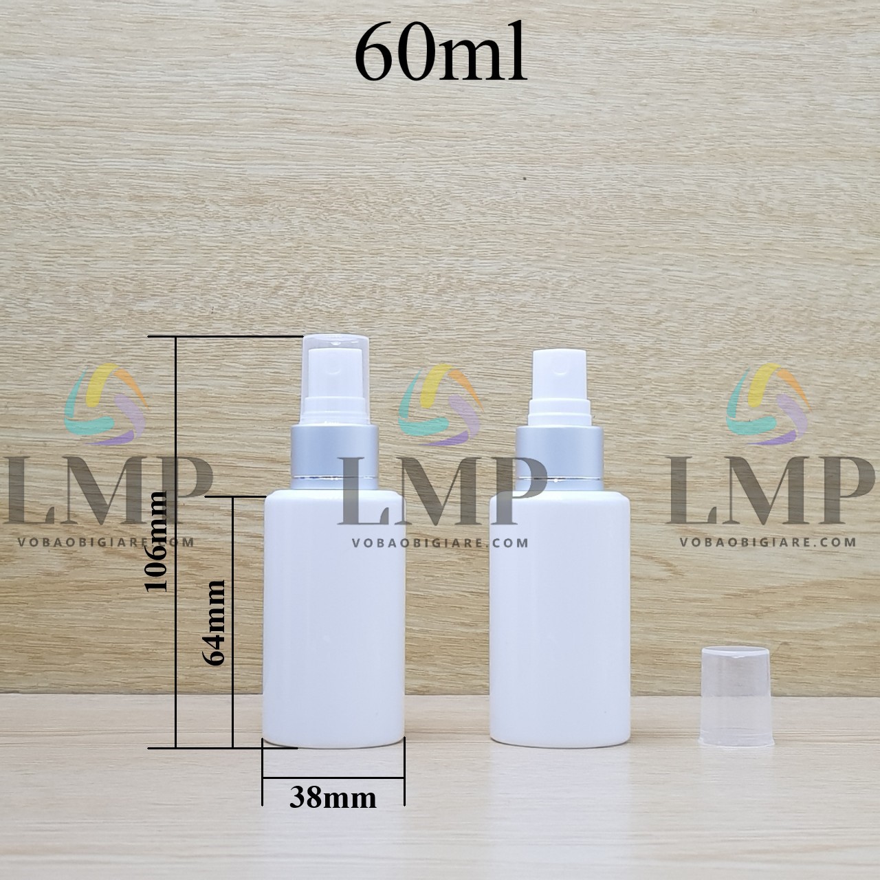 Chai PETG vai ngang đầu phun sương xi 1 viền