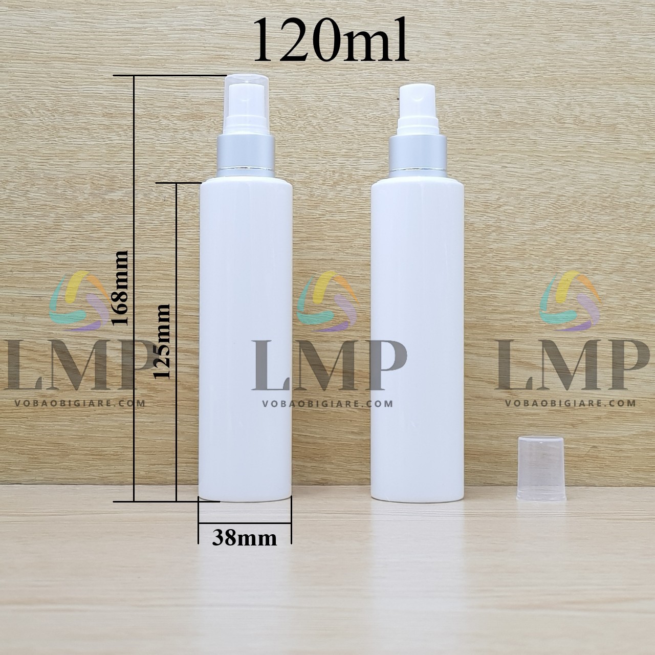 Chai PETG vai ngang đầu phun sương xi 1 viền