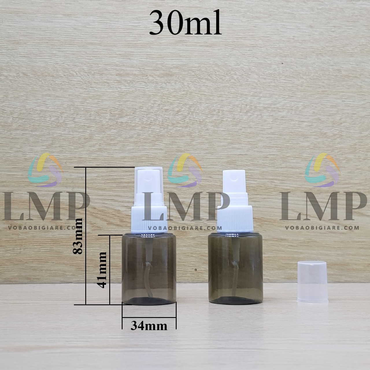 Chai PETG vai ngang đầu phun sương sọc