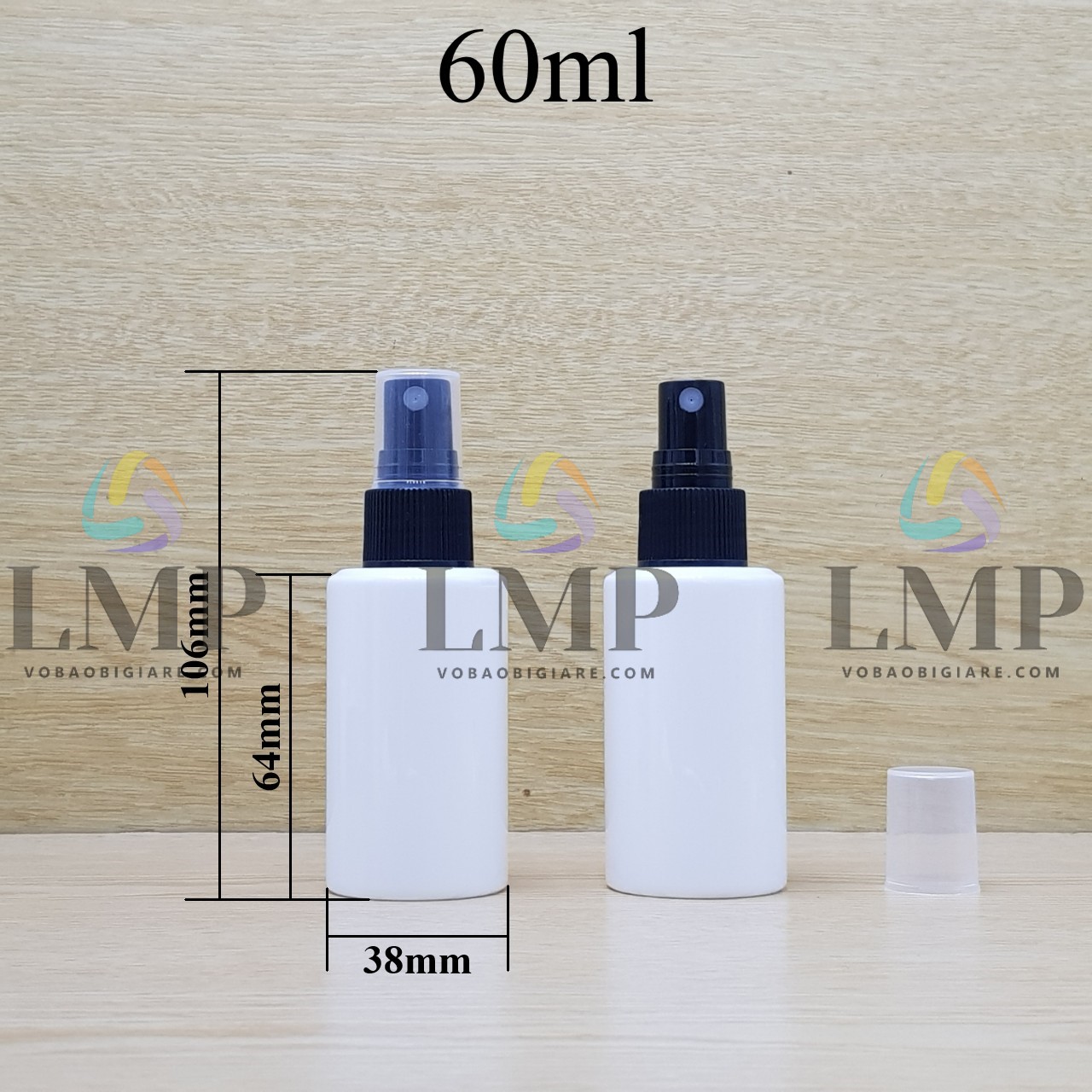 Chai PETG vai ngang đầu phun sương sọc