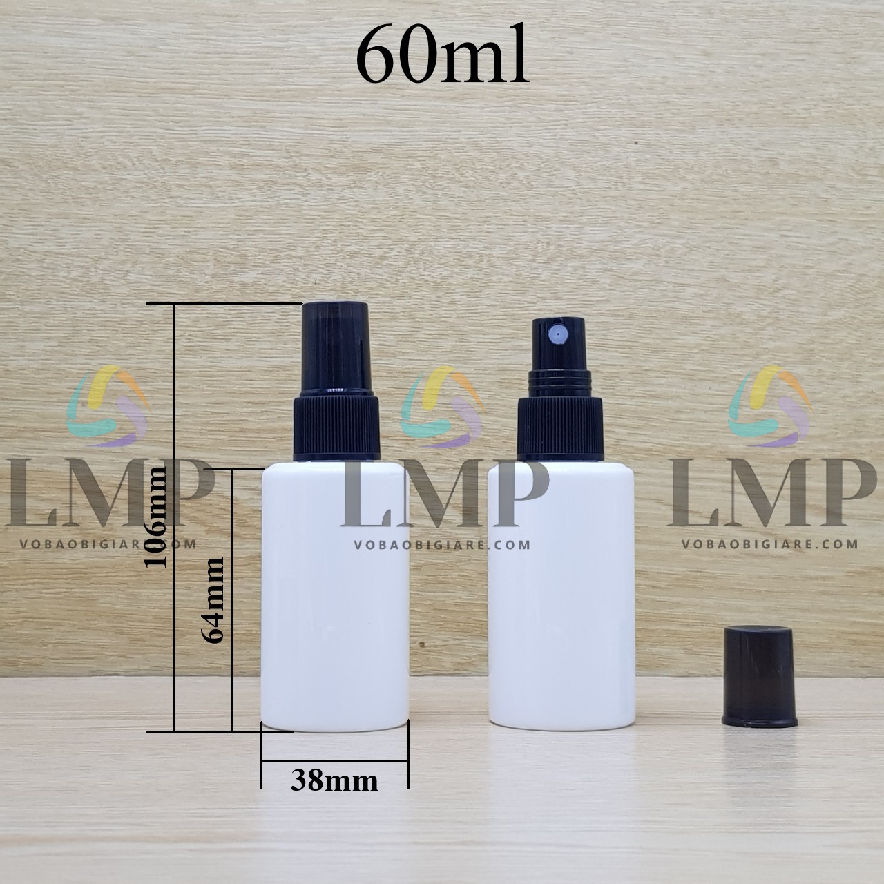 Chai PETG vai ngang đầu phun sương sọc