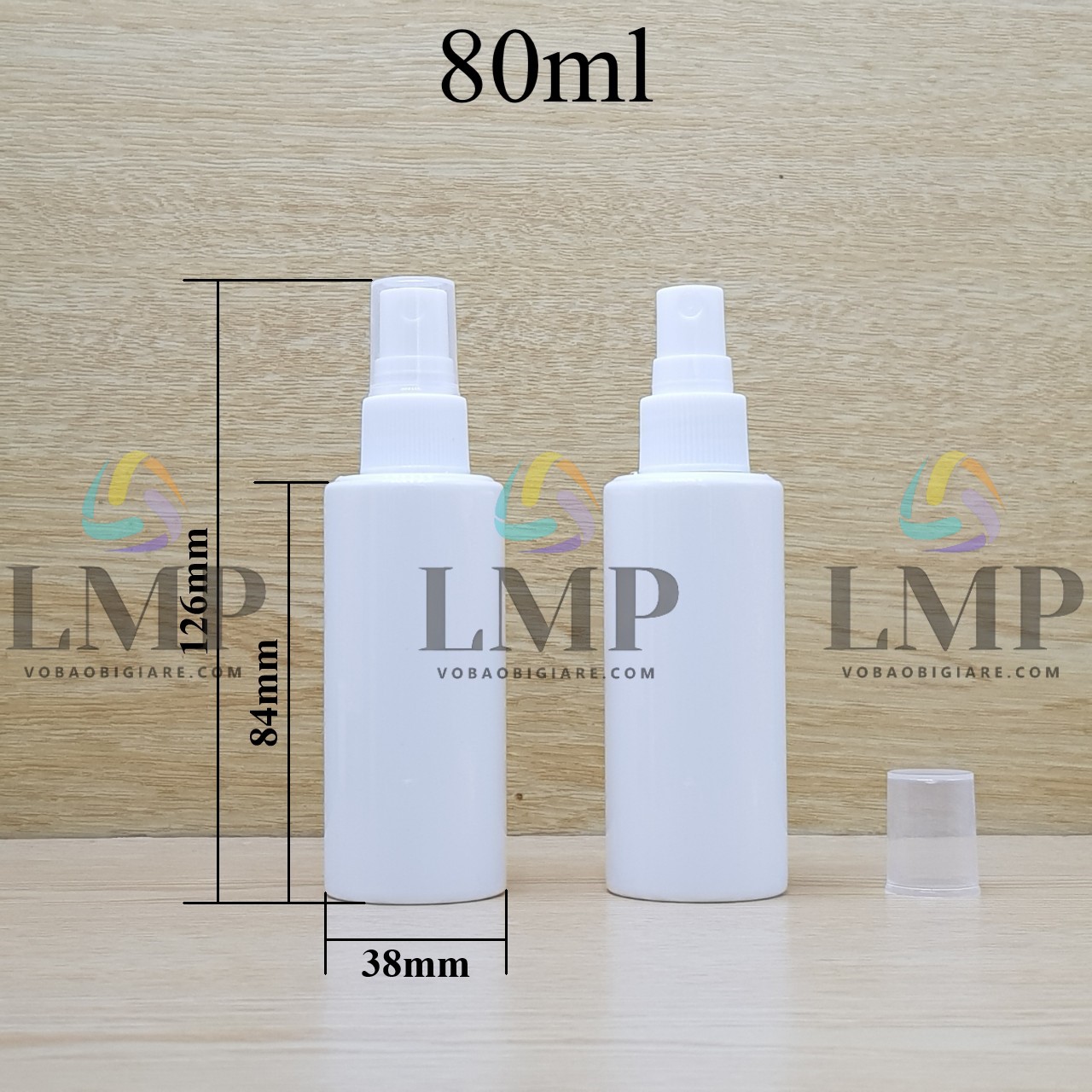 Chai PETG vai ngang đầu phun sương sọc