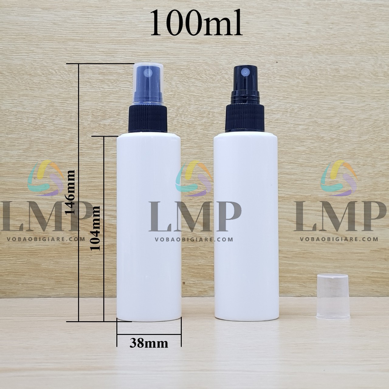 Chai PETG vai ngang đầu phun sương sọc