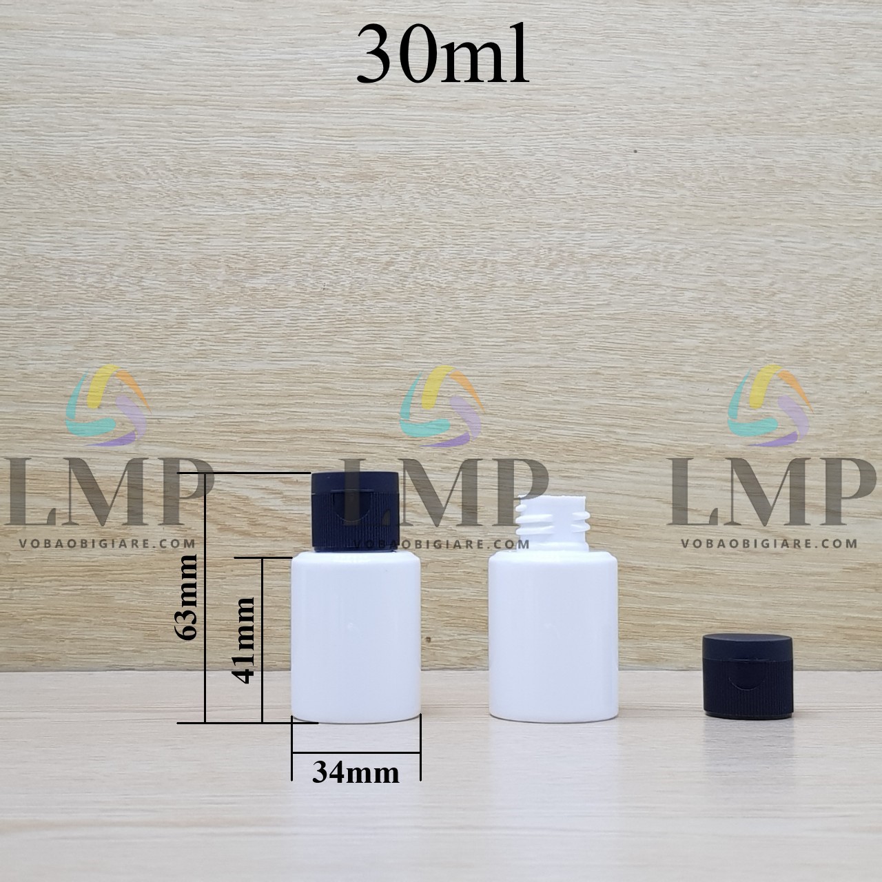 Chai PETG vai ngang nắp bật sọc