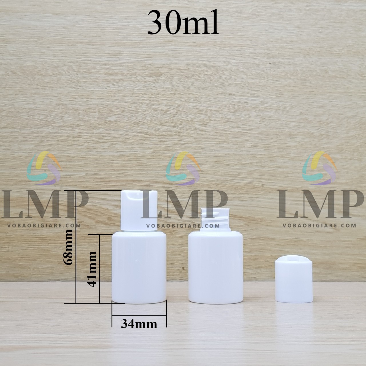 Chai PETG vai ngang nắp nhấn