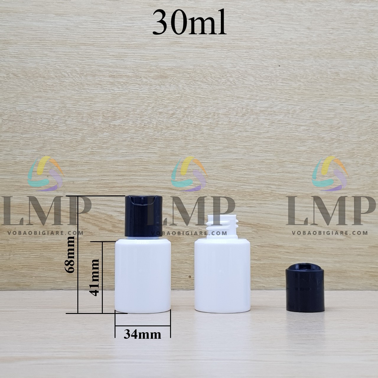 Chai PETG vai ngang nắp nhấn