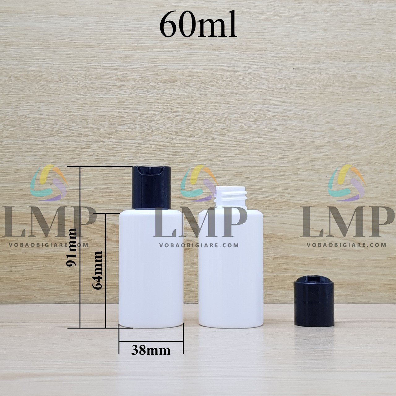 Chai PETG vai ngang nắp nhấn