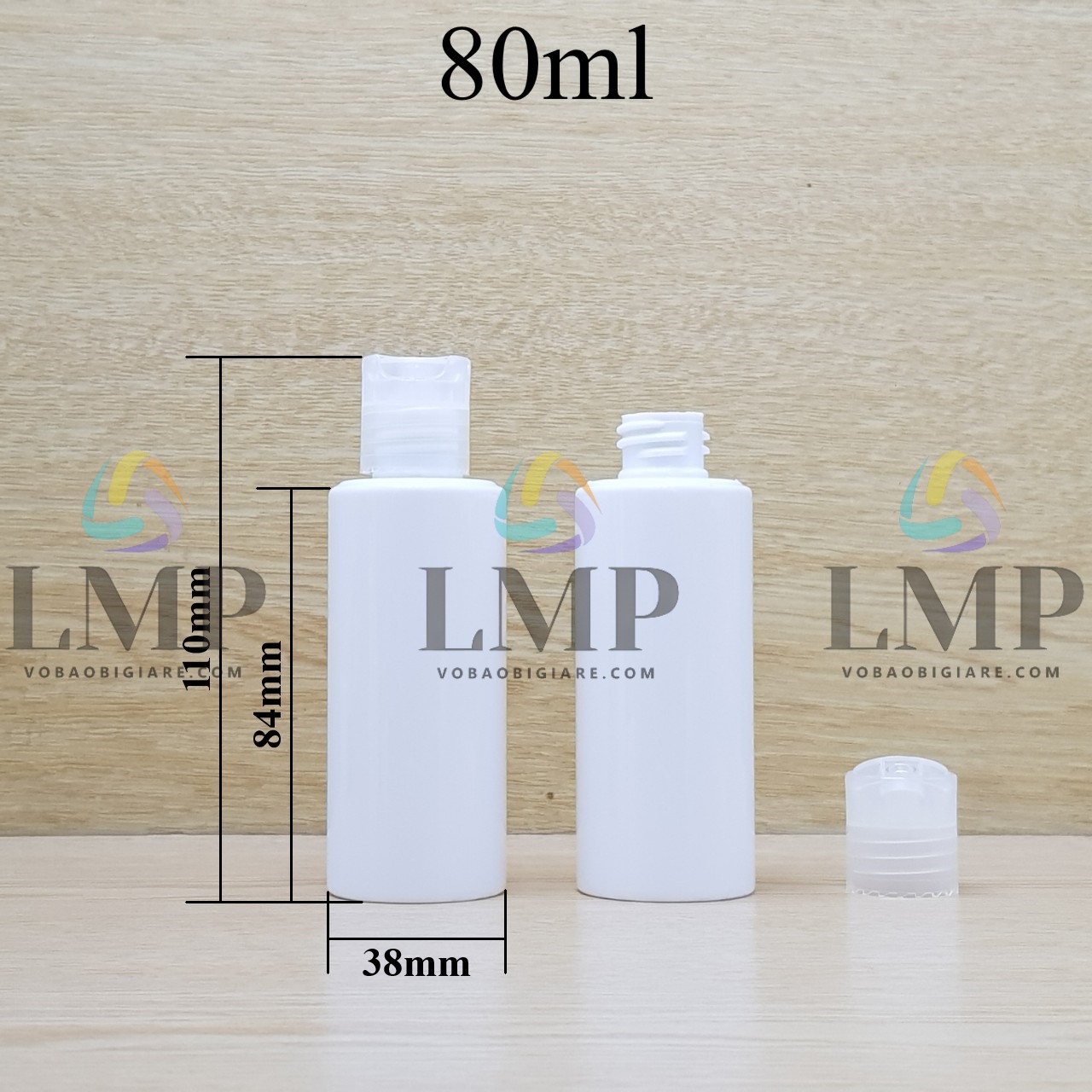 Chai PETG vai ngang nắp nhấn