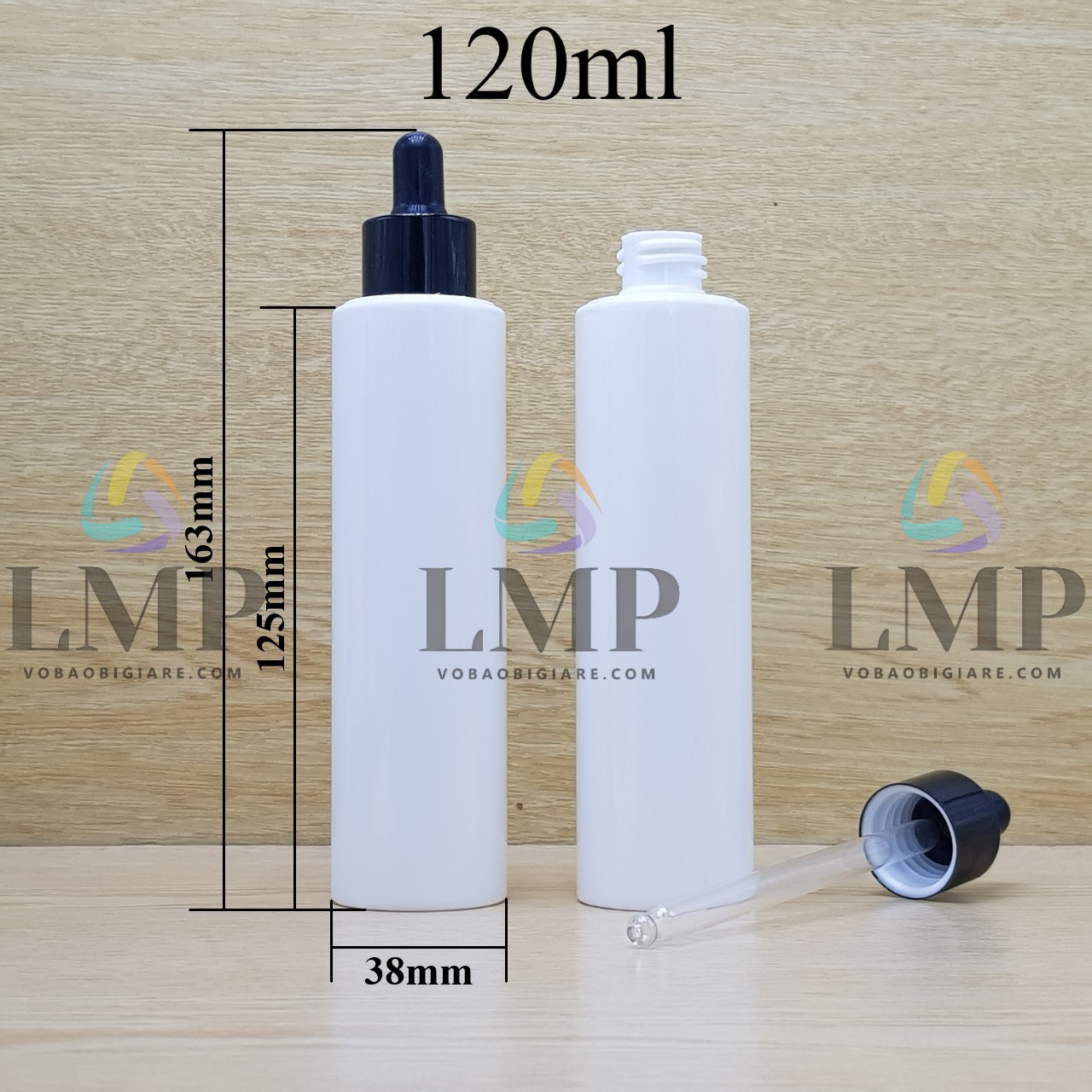 Chai PETG vai ngang nắp bóp khoen nhôm