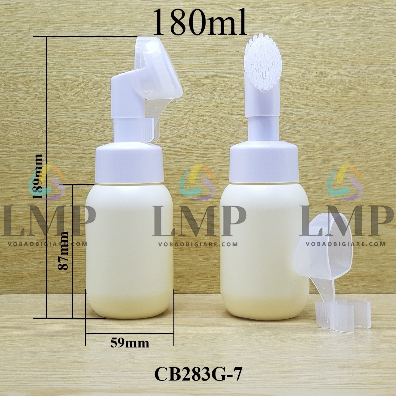 Chai HDPE tạo bọt đầu massage oval