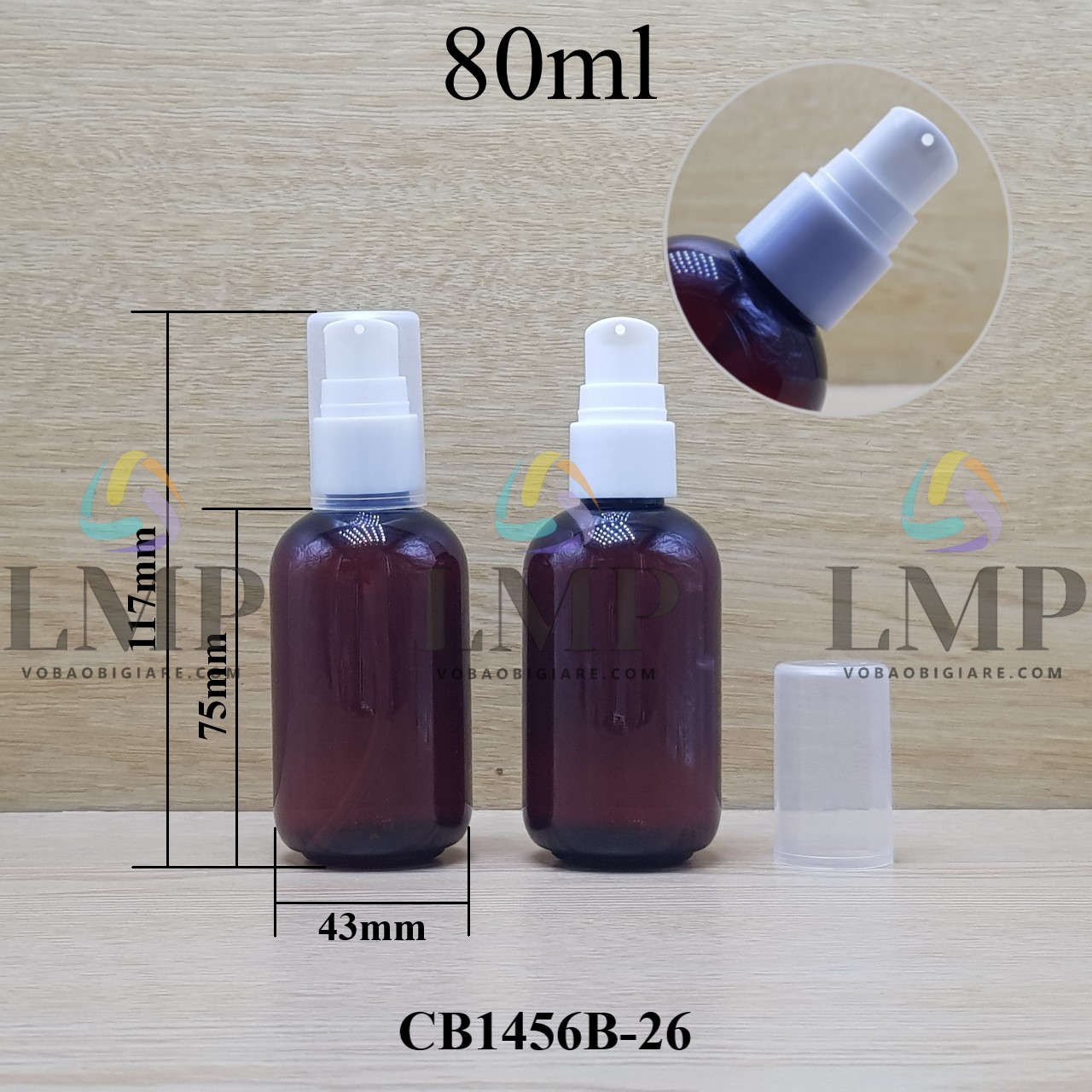 Chai vai tròn đầu xịt giọt 1 viền 80ml
