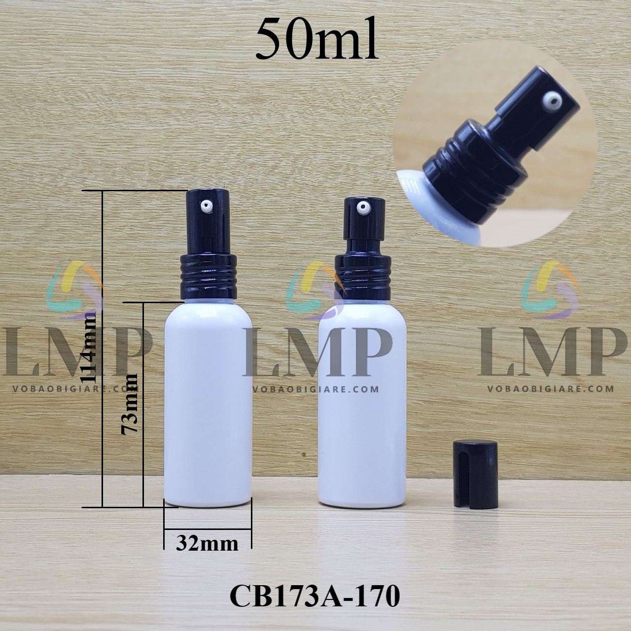 Chai vai tròn đầu nhôm giọt cao 50ml