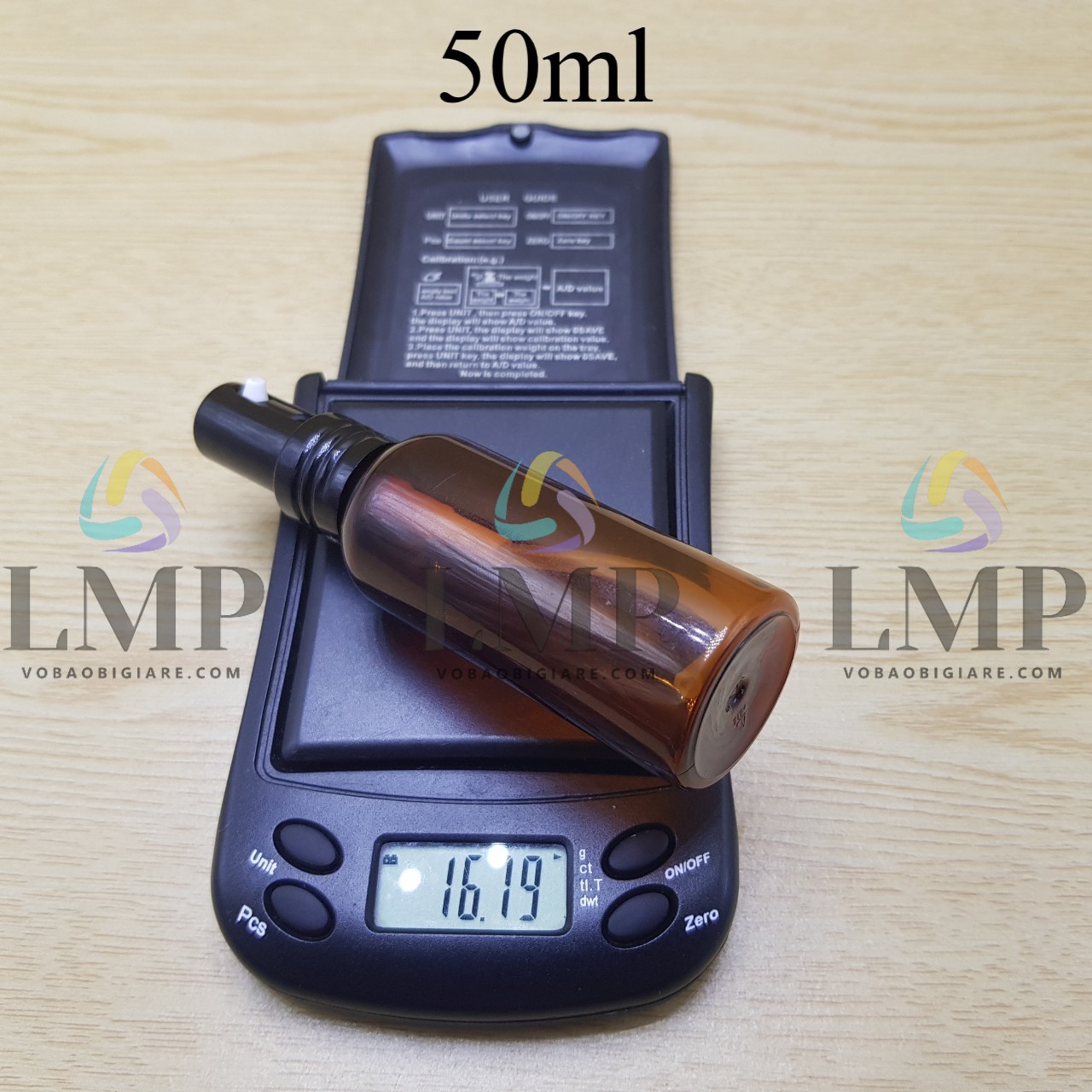 Chai vai tròn đầu nhôm giọt cao 50ml