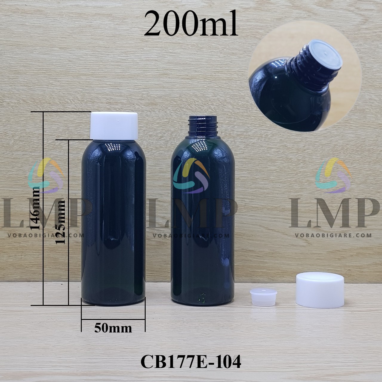 Chai 24g vai tròn nắp vặn tonner 200ml