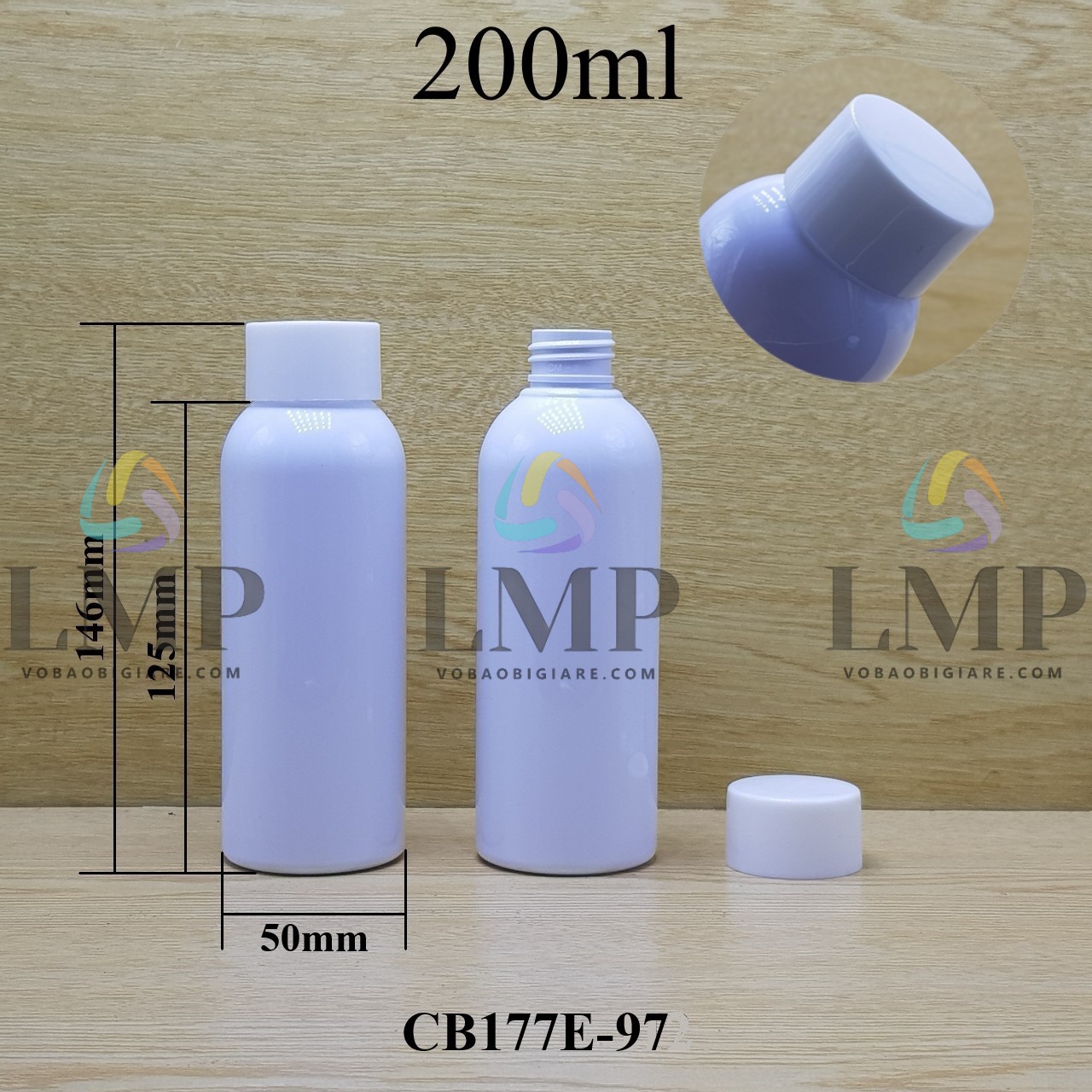 Chai 24g vai tròn nắp vặn tonner 200ml
