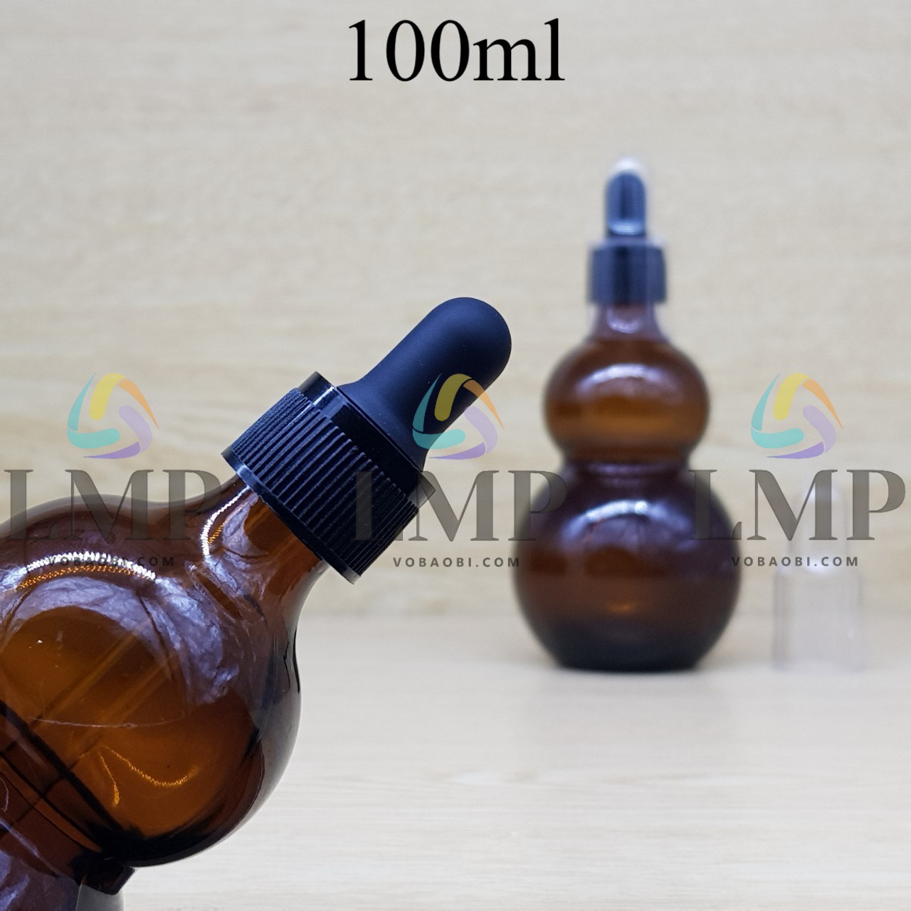 Chai hồ lô nắp bóp khoen nhựa sọc có nắp chụp 100ml