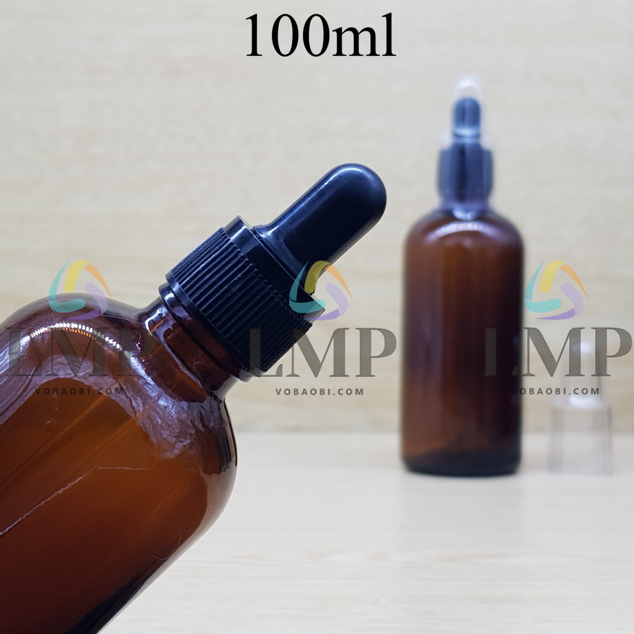 Chai tinh dầu nắp bóp khoen nhựa sọc có nắp chụp 100ml