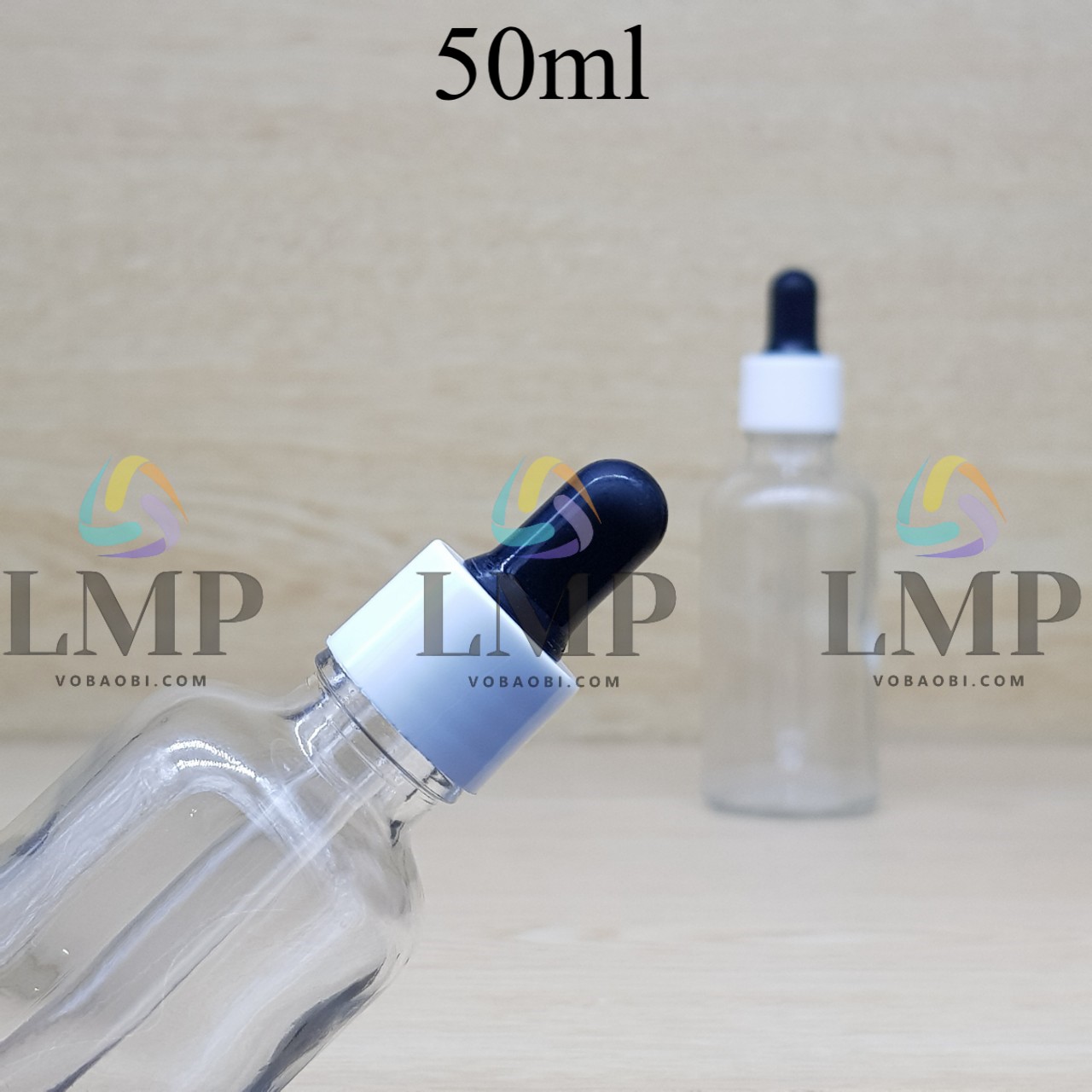 Chai tinh dầu nắp bóp khoen nhựa trơn 50ml