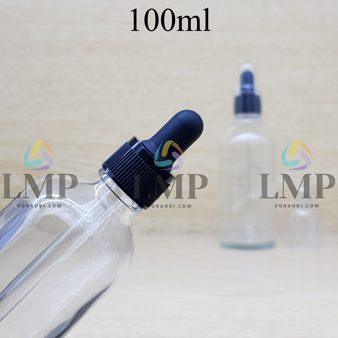 Chai tinh dầu nắp bóp khoen nhựa sọc có nắp chụp 100ml