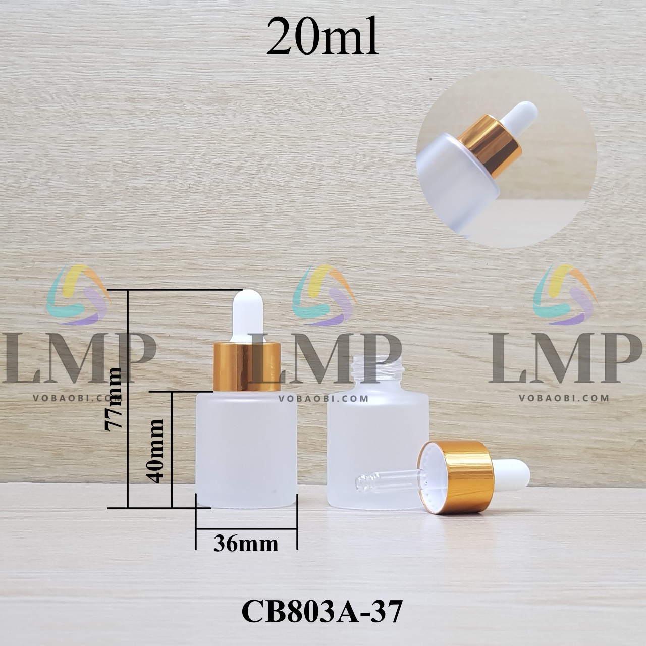 Chai thủy tinh nắp bóp khoen nhôm