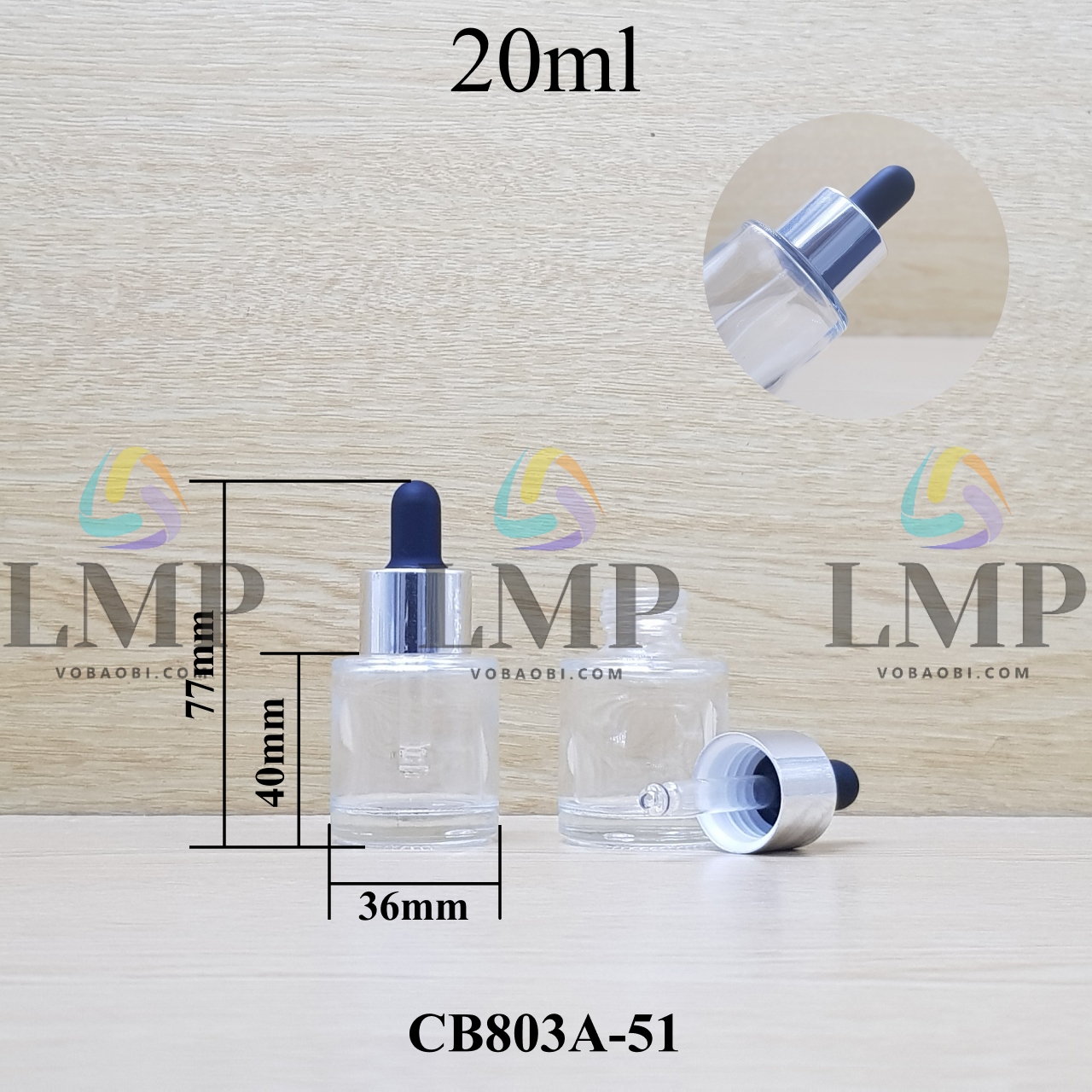 Chai thủy tinh nắp bóp khoen nhôm