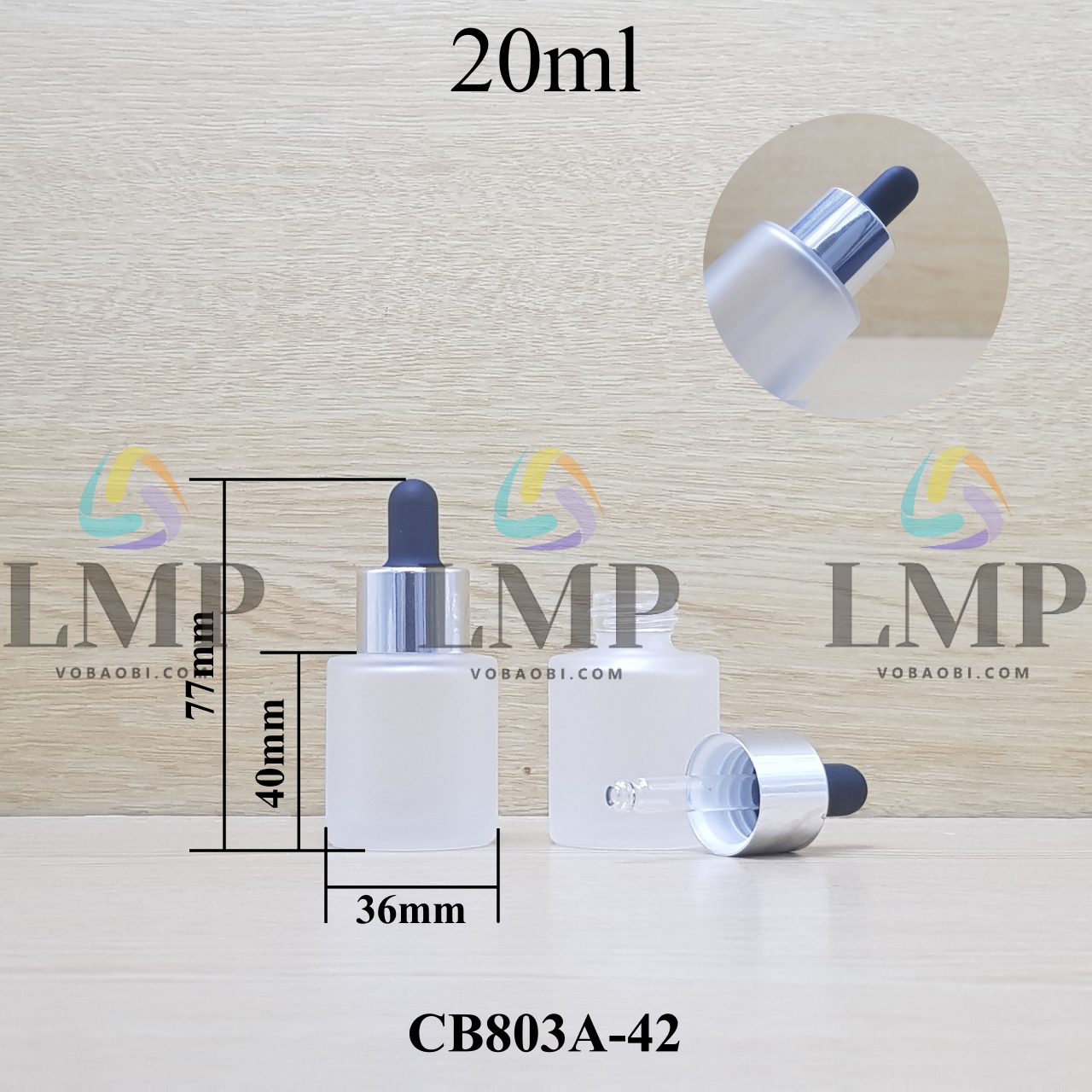 Chai thủy tinh nắp bóp khoen nhôm