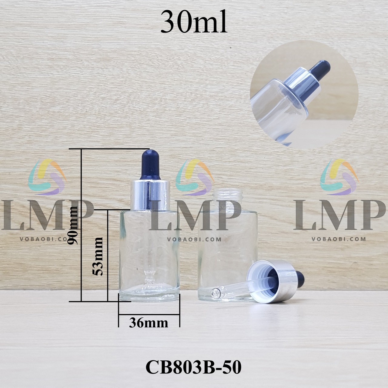 Chai thủy tinh nắp bóp khoen nhôm