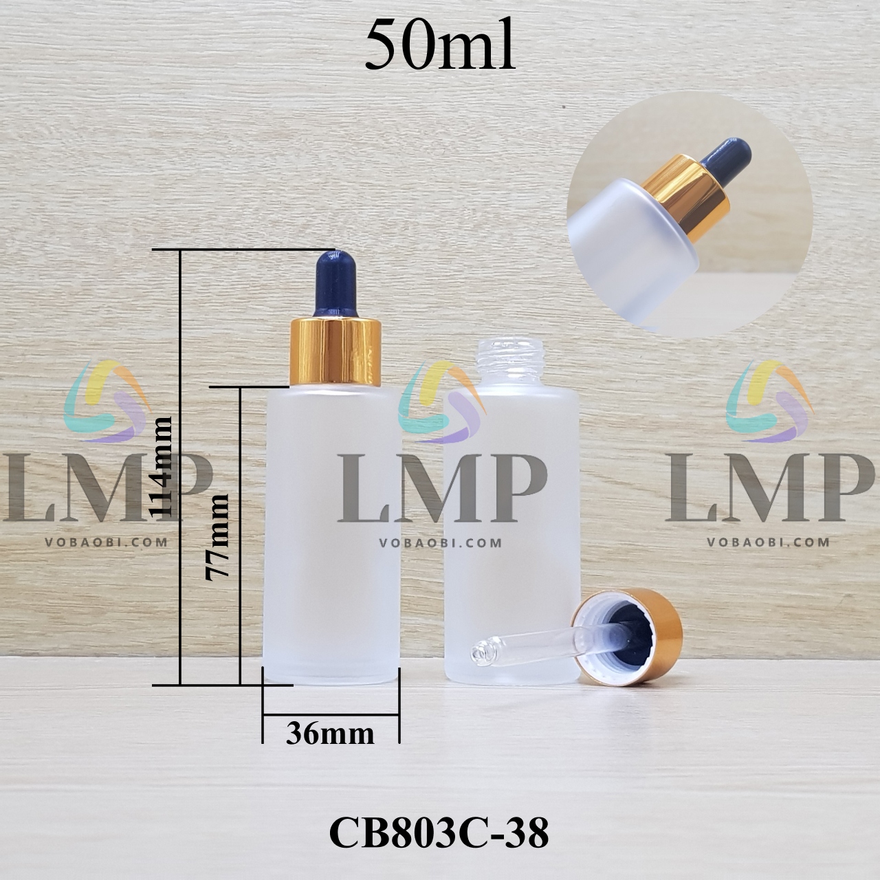 Chai thủy tinh nắp bóp khoen nhôm